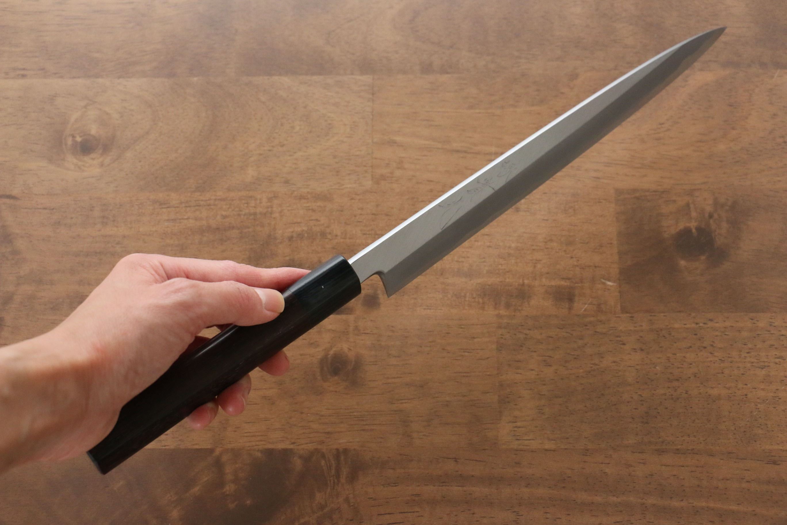 Premium Jikko White Steel No.2 Yanagiba Sushi Knife 240mm with Ebony Handle - Perfect for Sushi Chefs & Japanese Cuisine Lovers