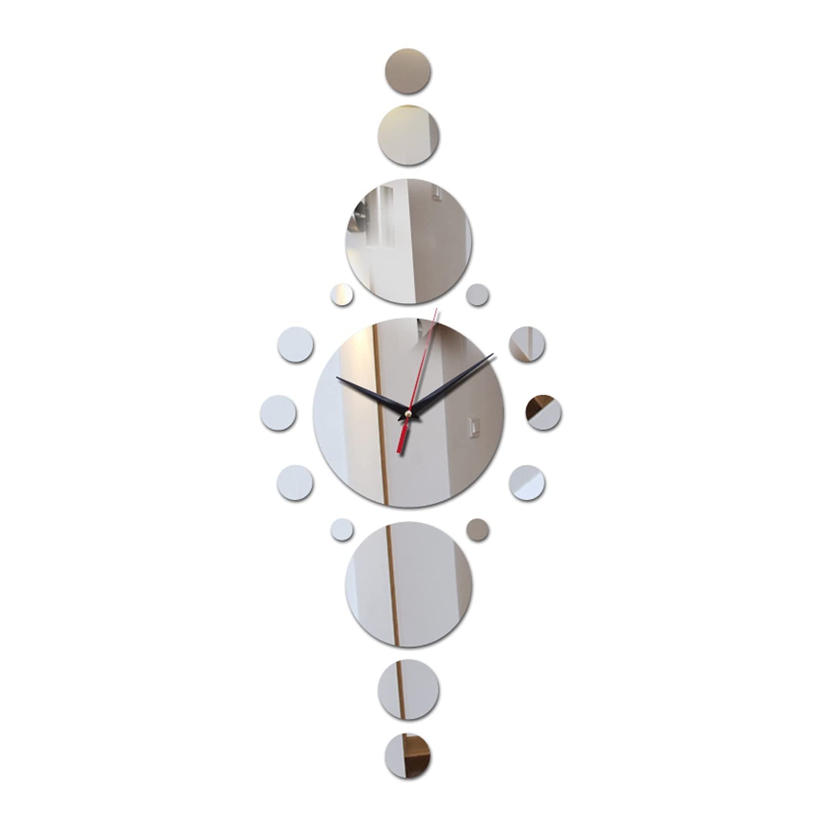 MANHONG Modern 3D Wall Clock - Gold Acrylic Mirror Sticker for Home Decor | DIY Decorative Clock for Living Room, Bedroom & Office