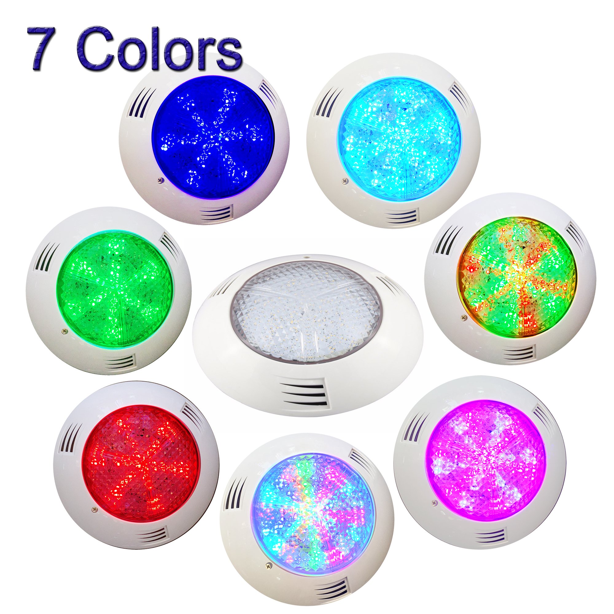 18W RGB Color Changing LED Underwater Pool Lights - Windmill Design, 12V AC, Wall Mounted, IP68 Waterproof with 20ft Remote Control - Perfect for Swimming Pools, Spas, Fountains & Backyard Water Features