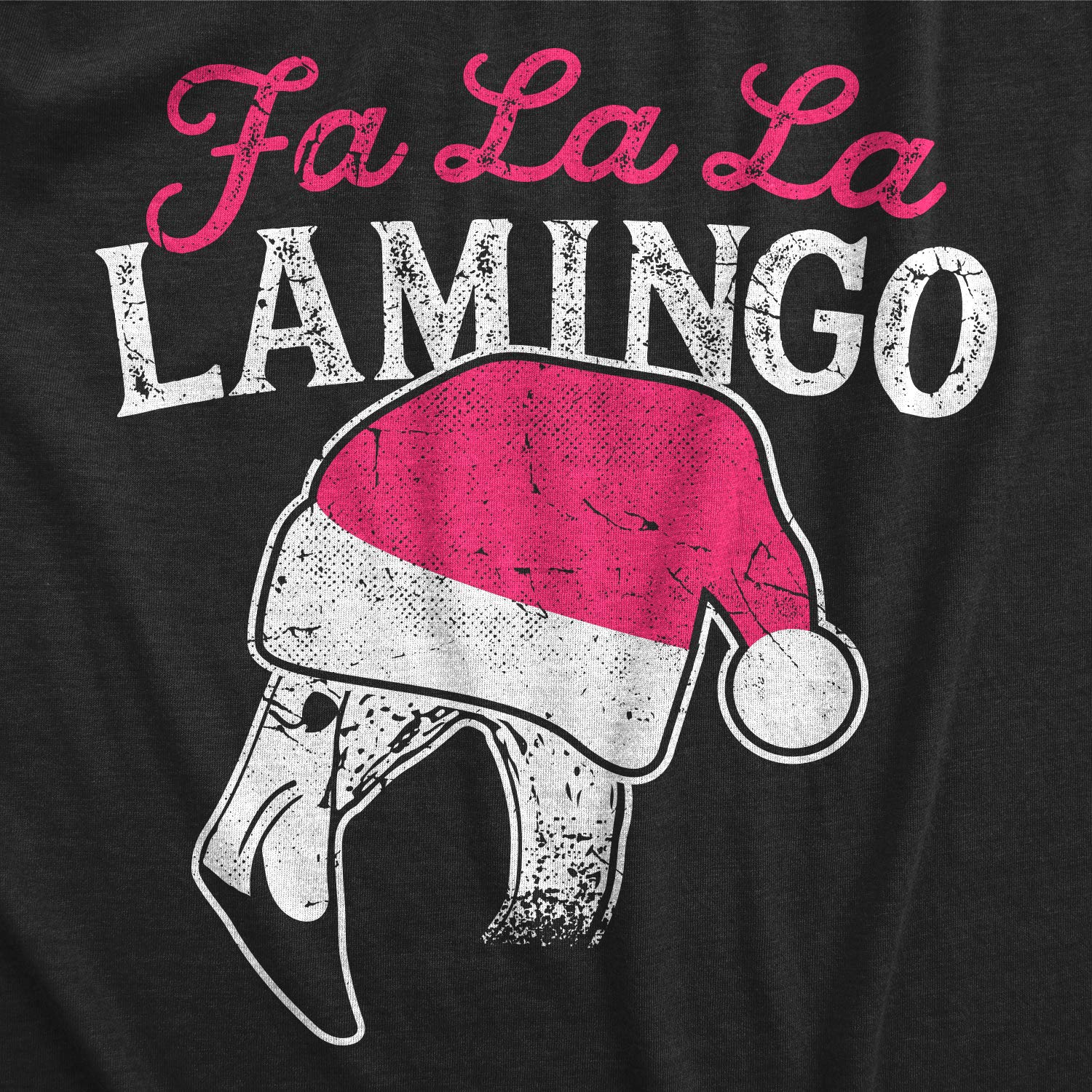 Funny Men's Christmas T-Shirt - Crazy Dog FA La La Lamingo Santa Hat Flamingo Graphic Tee | Holiday Party Outfit, Ugly Sweater Alternative, Festive Gift