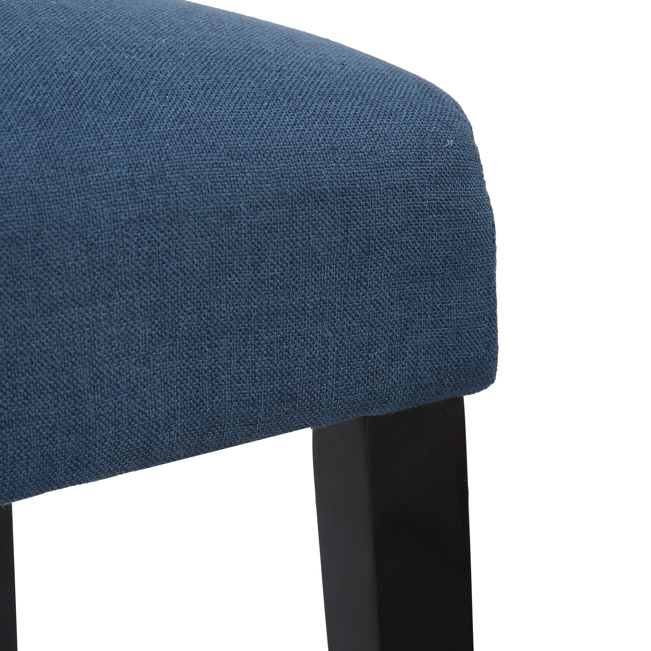 WestinTrends Linox Upholstered Dining Room Chairs Set of 2 - Modern Parsons Chairs with Linen Fabric & Solid Wood Legs in Blue - Perfect for Kitchen, Dining Table, and Home Office