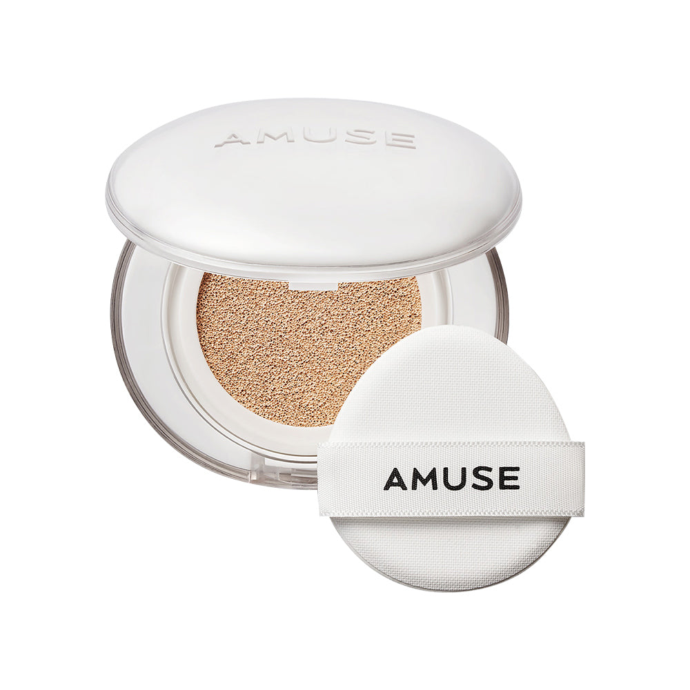 AMUSE Ceramic Skin Perfector Cushion SPF40 PA++ 15g (Original + Refill) - Korean Moisturizing Foundation for Flawless Coverage - Perfect for Daily Makeup & On-the-Go Touch Ups
