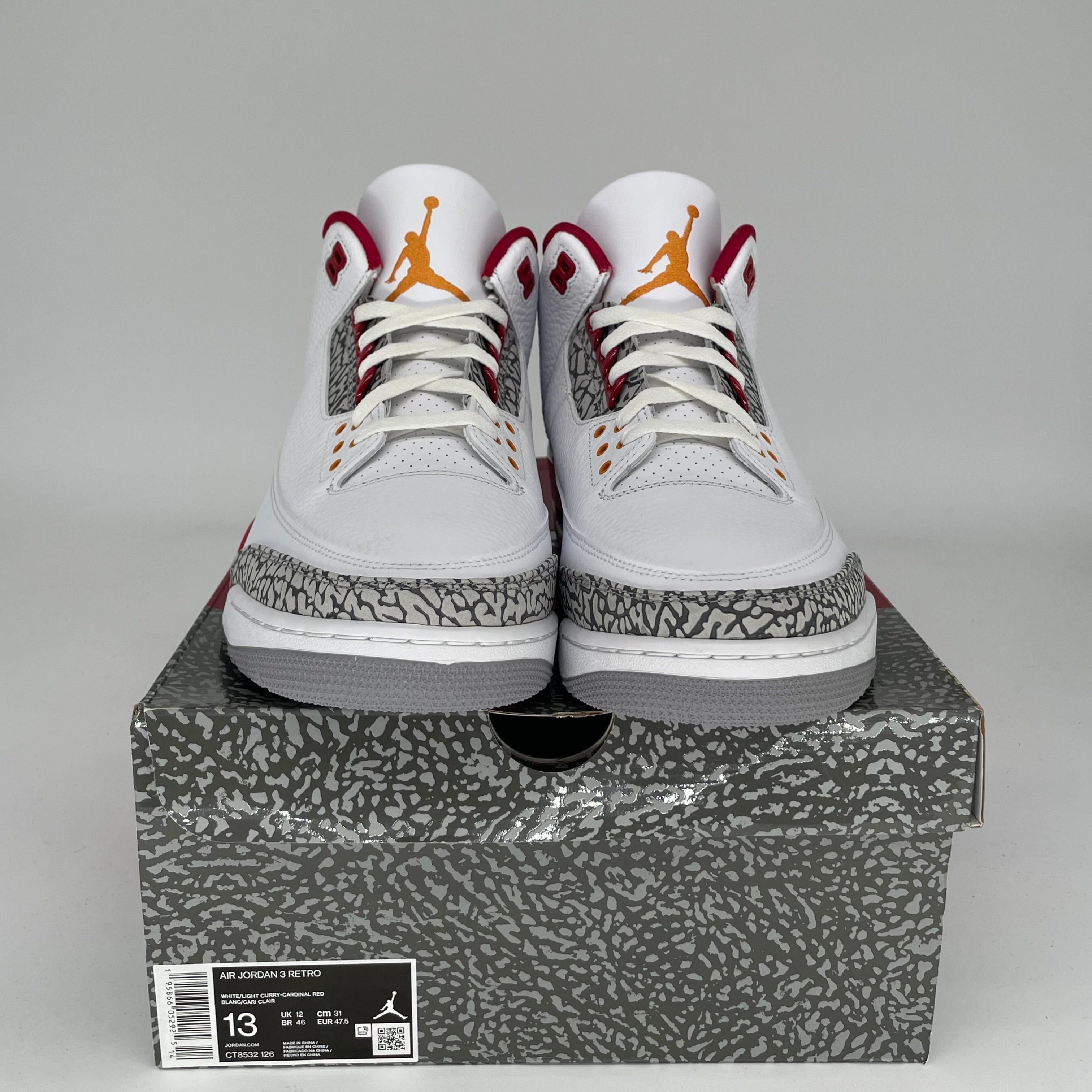 AIR JORDAN 3 CARDINAL Men's Basketball Shoes Size 13 - Retro Style Sneakers for Men | Perfect for Basketball, Streetwear & Casual Outfits (Style Code: CT8532-126)