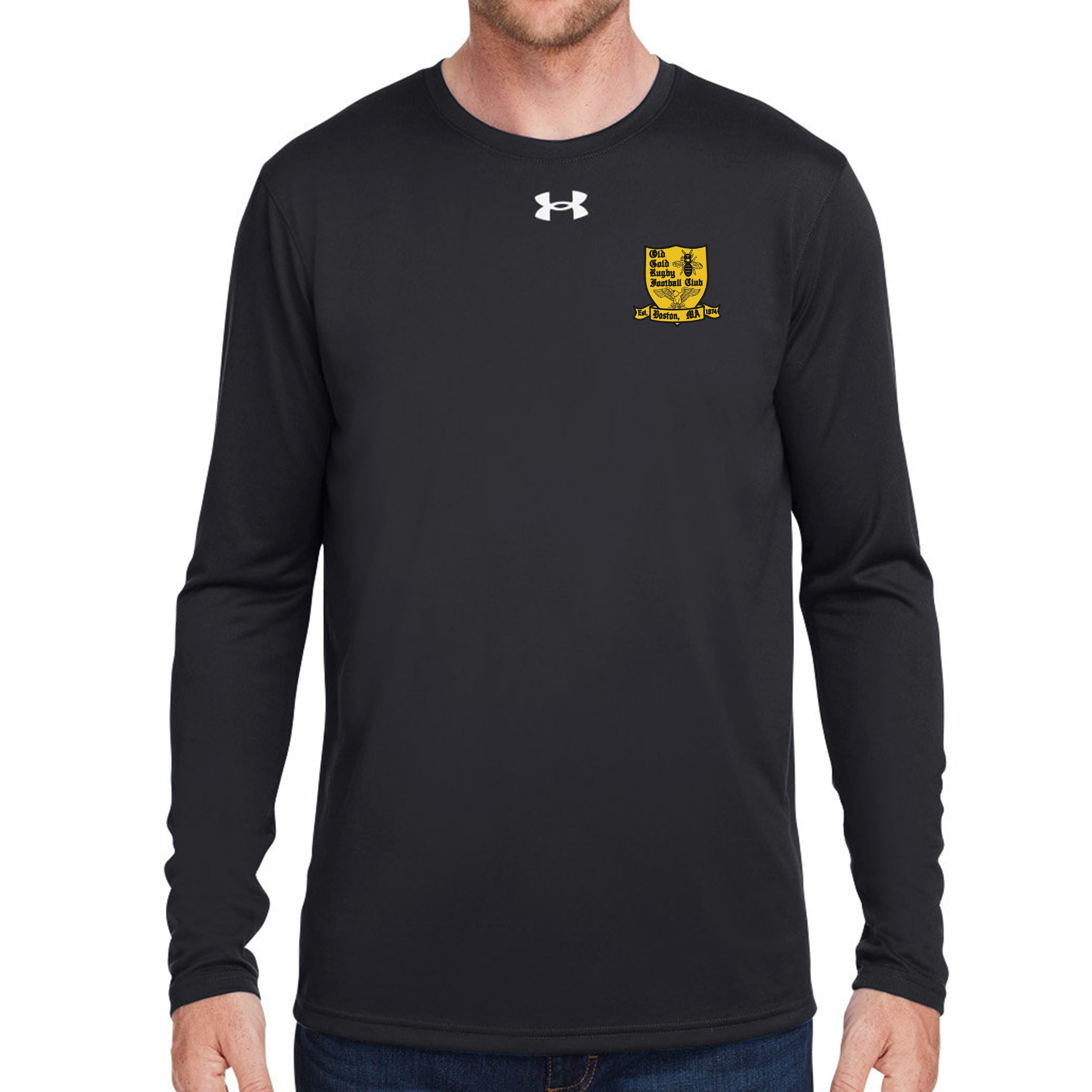 Old Gold RFC UA Team Tech Long Sleeve T-Shirt - Breathable & Comfortable for Sports & Casual Wear