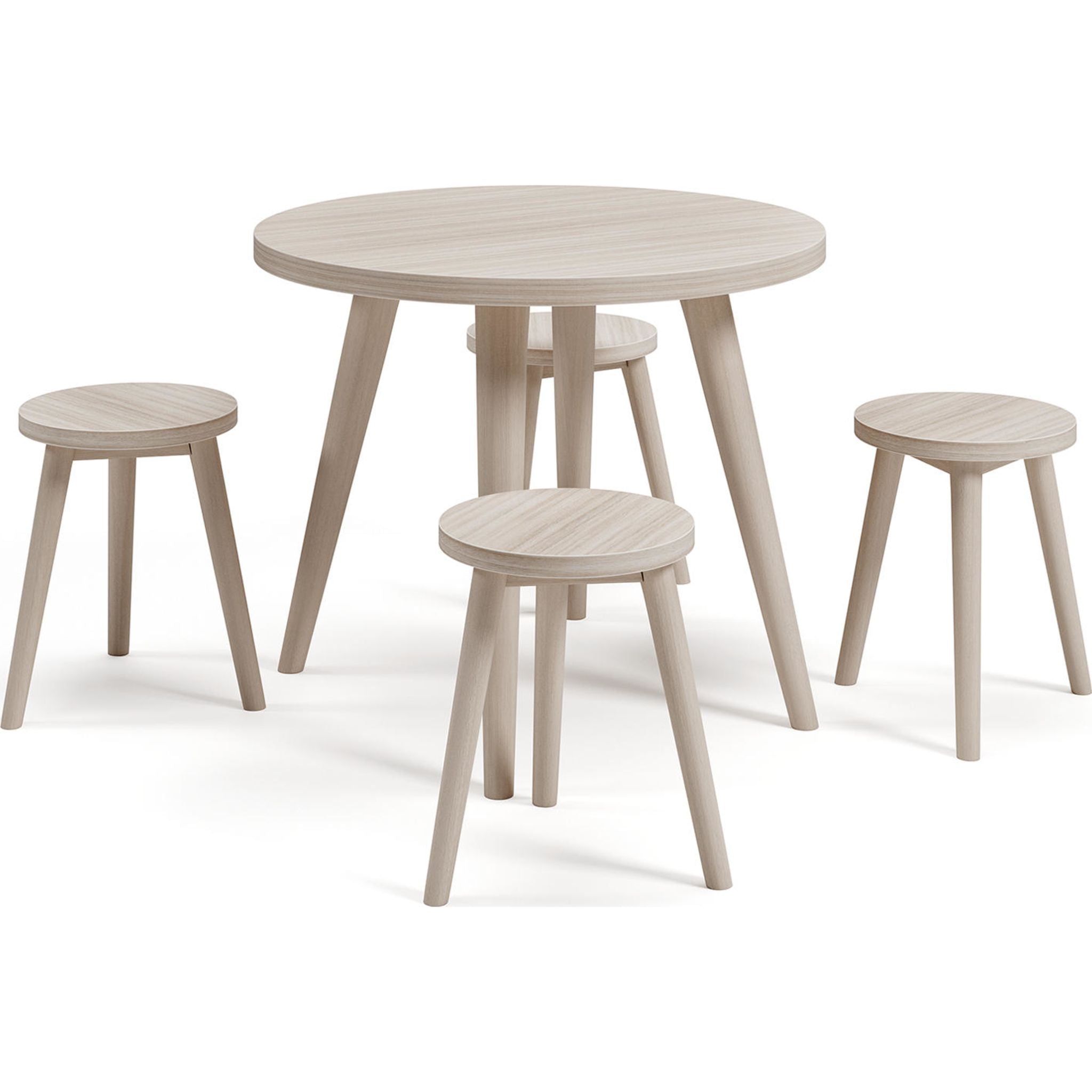 Blariden Kids Table and Chairs Set - Natural Wooden Children's Furniture for Playroom, Dining, and Learning Activities