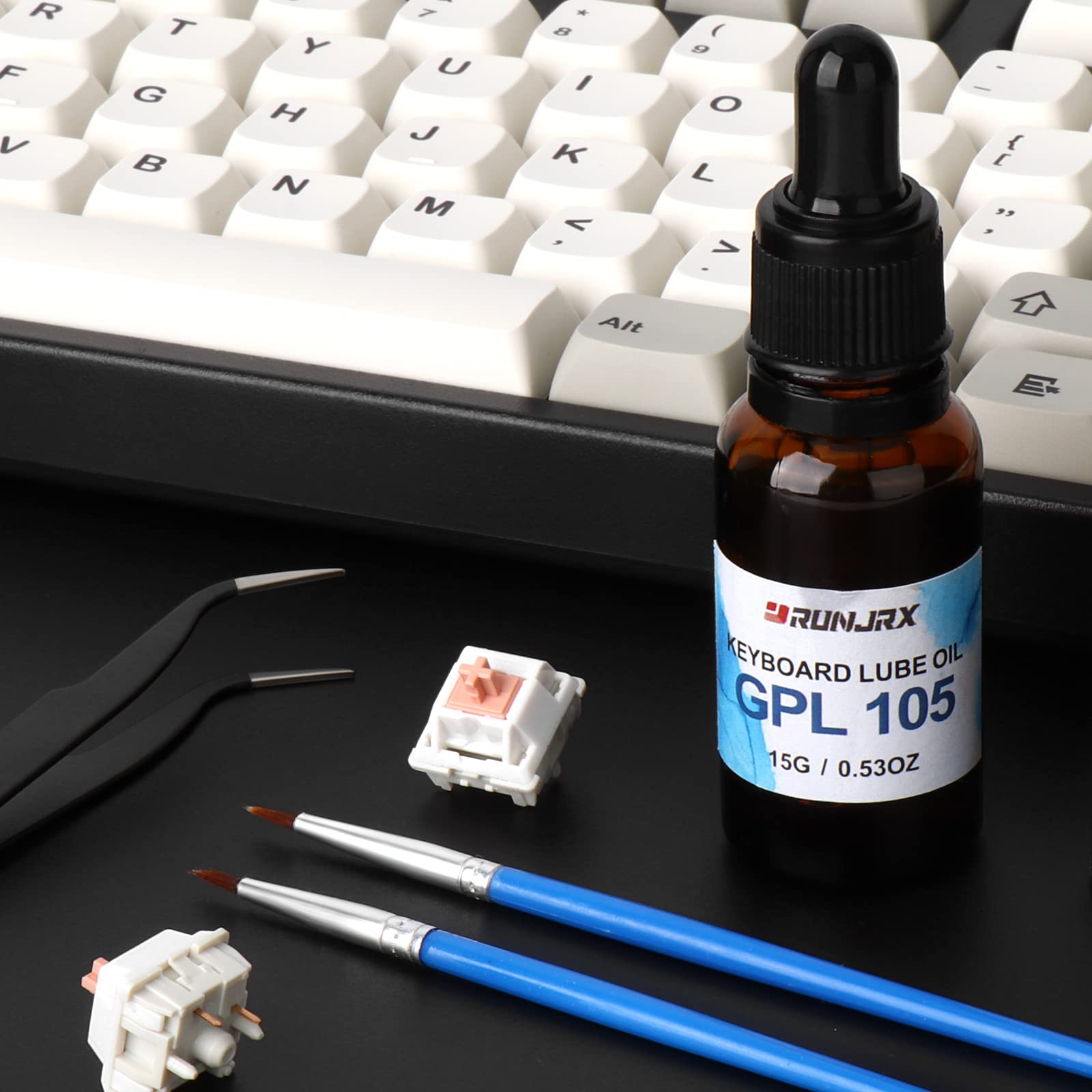 RUNJRX GPL 105 Switch Lubricant Oil 15g/0.53oz - Premium Keyboard Switch Lube for Mechanical Keyboard Switches, Springs & Stabilizers | Smooth Typing Experience for Gaming & Office Work