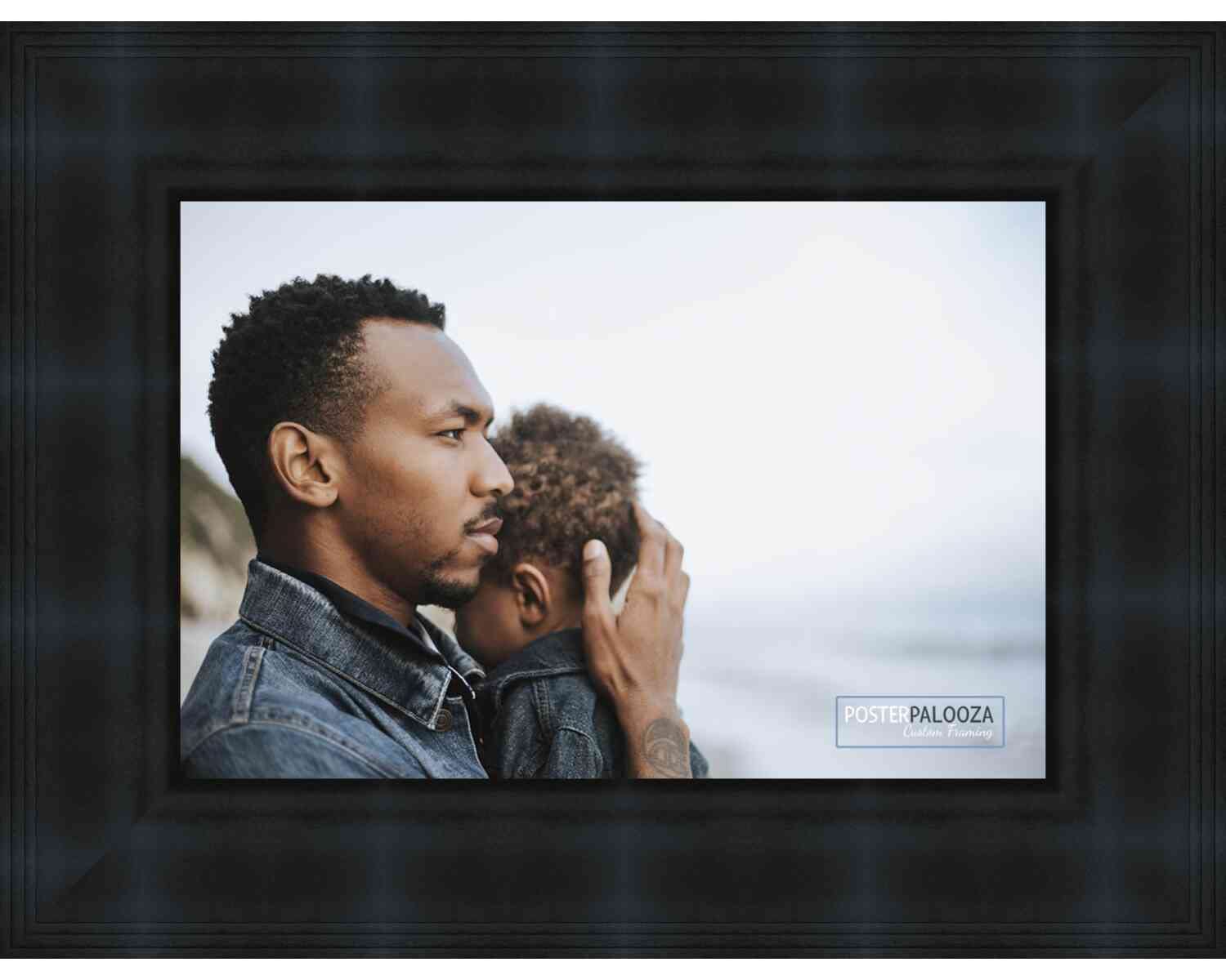 12x18 Contemporary Black Wood Picture Frame with UV Acrylic & Foam Backing - Wall Art Display for Home, Office & Gallery Decor