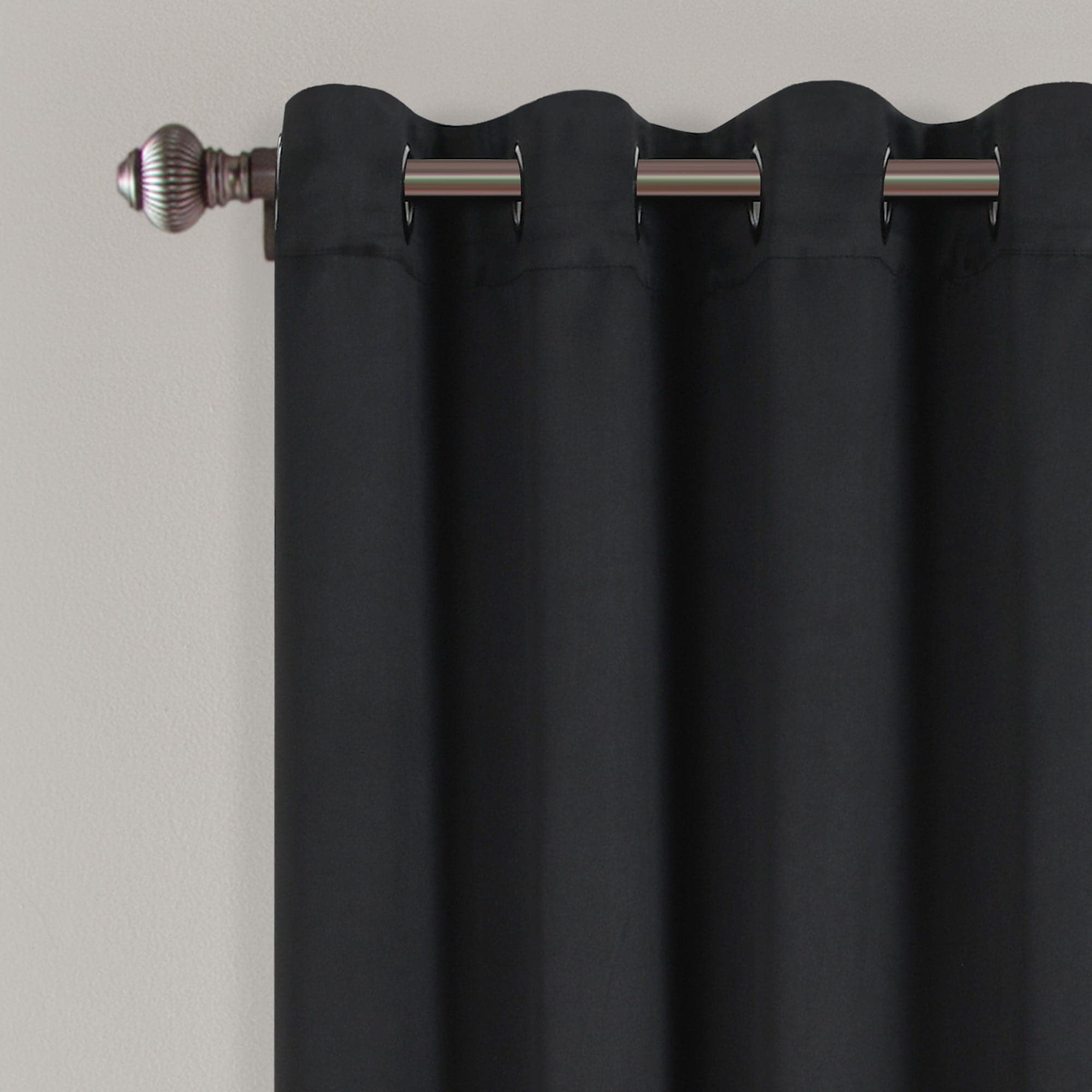 Thermal Insulated Blackout Curtains for Bedroom - Noise Reducing Grommet Window Panels Set, Energy Saving & Light Blocking for Home, Office, Nursery - 2 Panels (52x84 Inches, Black)
