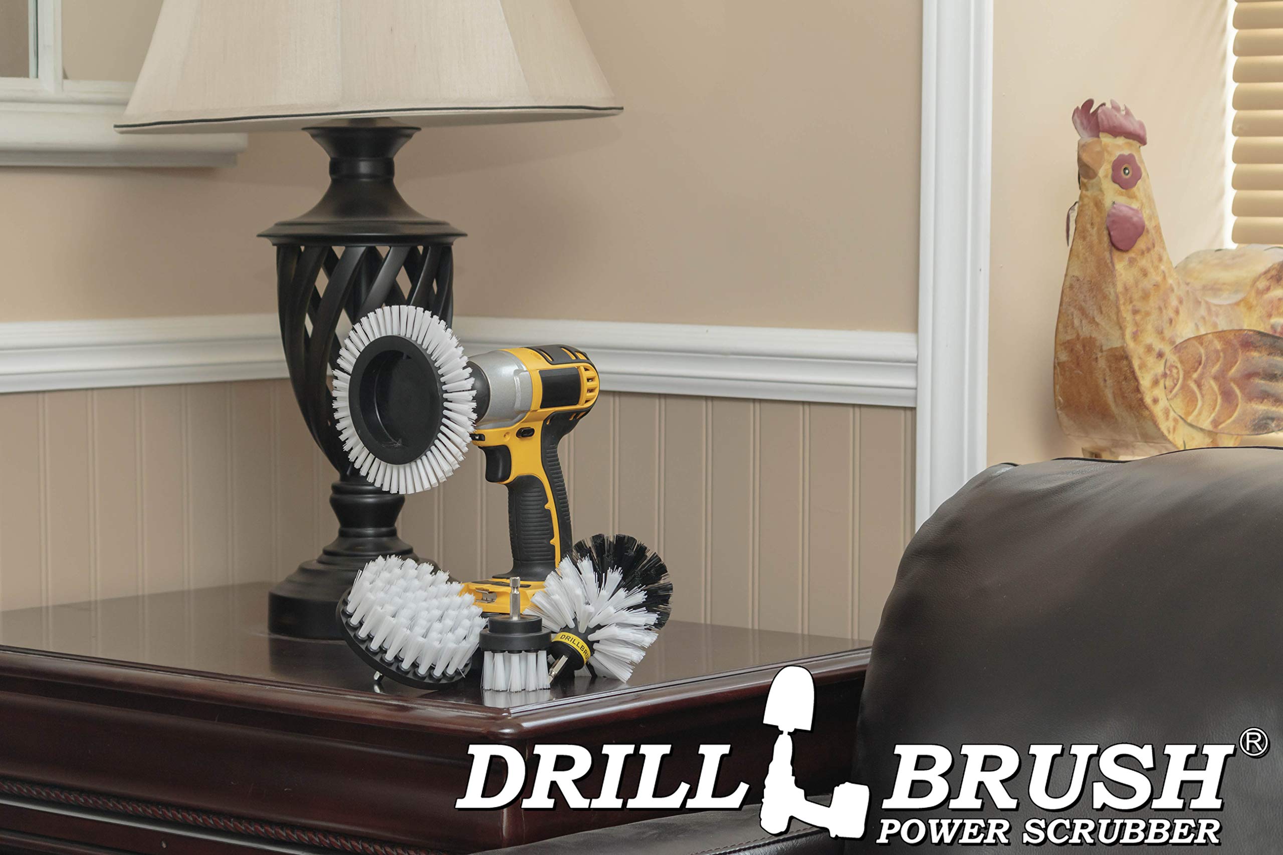 Drill Brush Attachment Set for Windshield & Car Cleaning - Soft Scrub Brush for Glass, Auto Detailing & Carpet Power Scrubbing - Car Wash Accessories Kit (Perfect for Auto Detailing, Interior Cleaning & Windshield Maintenance)