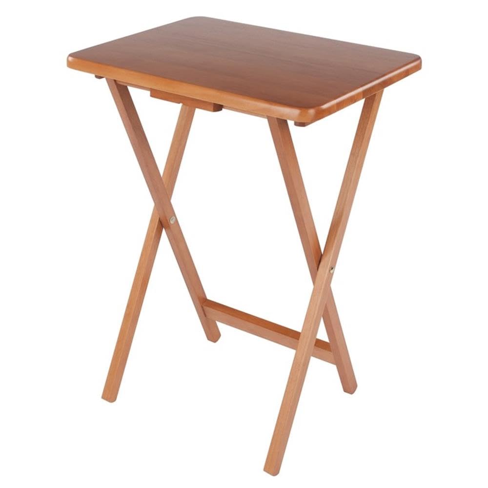 Winsome Sophia 4-Piece Drop Leaf Snack Table Set - Mobile Stand for Living Room, Patio & Outdoor Use - Teak Wood Side Tables - Perfect for Entertaining, Coffee Break & Small Space Dining