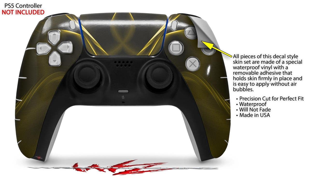 PS5 DualSense Skin Wrap - Abstract Yellow for Gaming & Protection