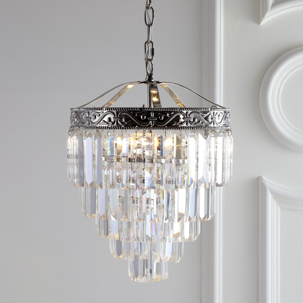 Wyatt 12 Light Crystal LED Chandelier - Modern Elegant Ceiling Light Fixture for Dining Room, Bedroom, Living Room & Entryway