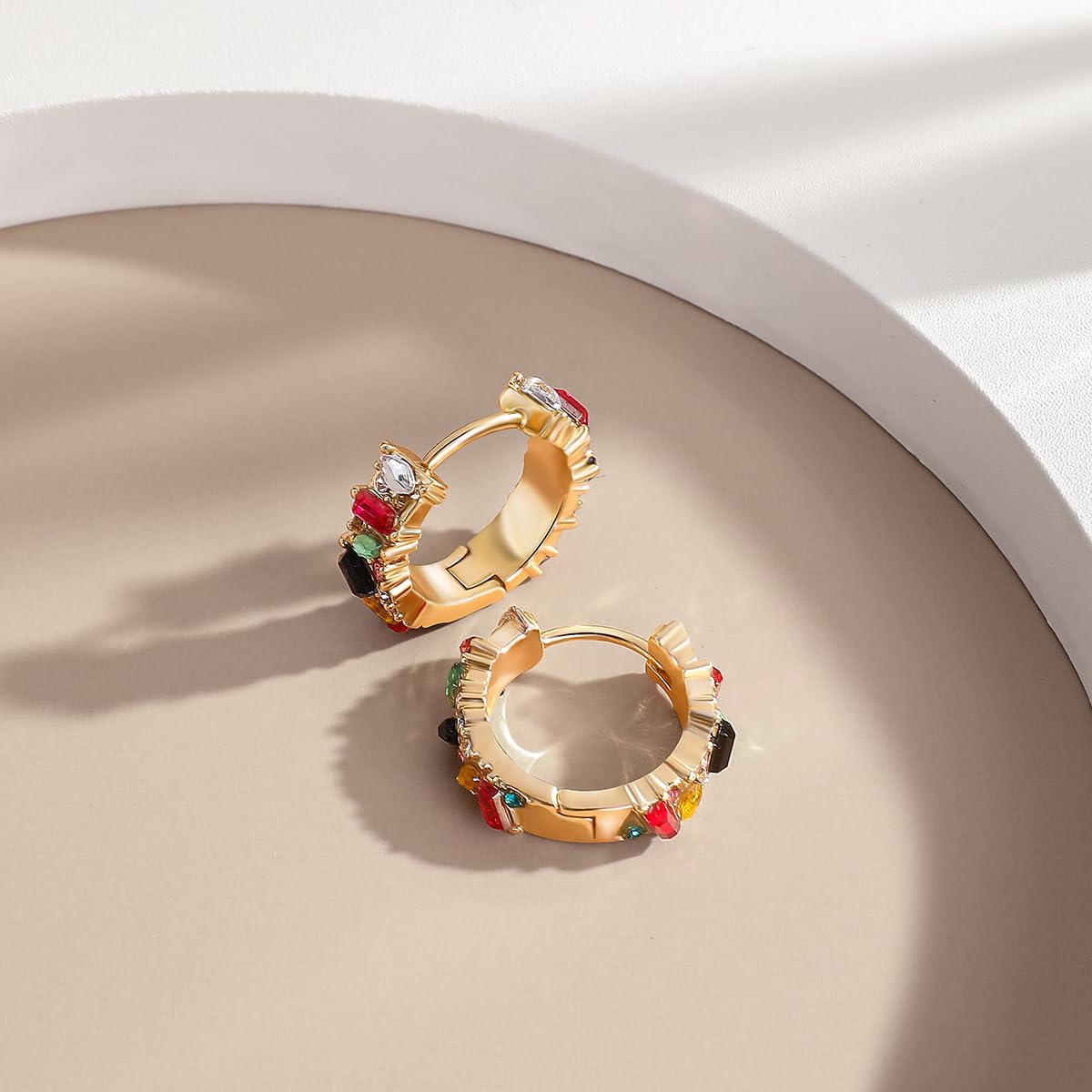Sparkly Crystal Cubic Zirconia Hoop Earrings for Women - Hypoallergenic Small Colorful Hoop Earrings - Perfect Birthday Gift Jewelry for Everyday Wear & Special Occasions