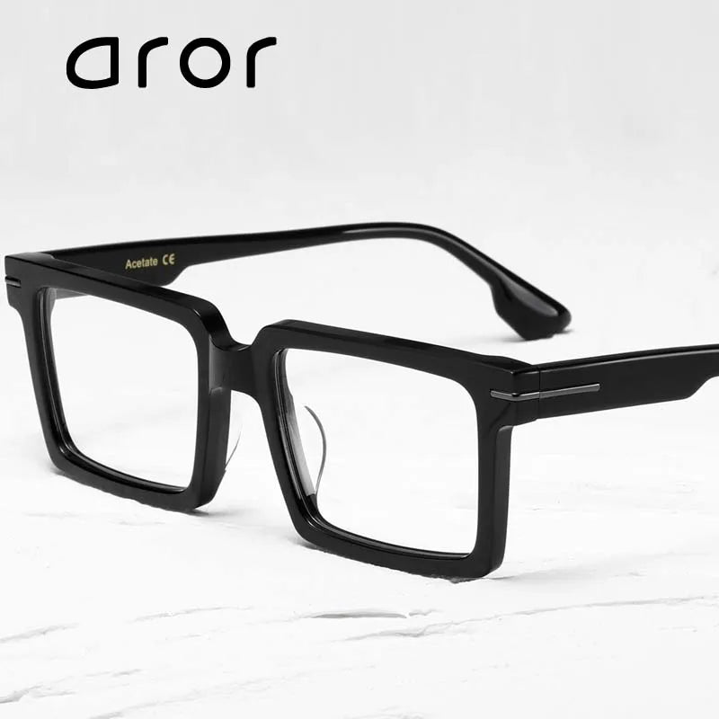 Aror Unisex Full Rim Square Acetate Eyeglasses 49528 - Stylish & Durable Frame for Men & Women - Perfect for Reading, Work & Fashion Accessories