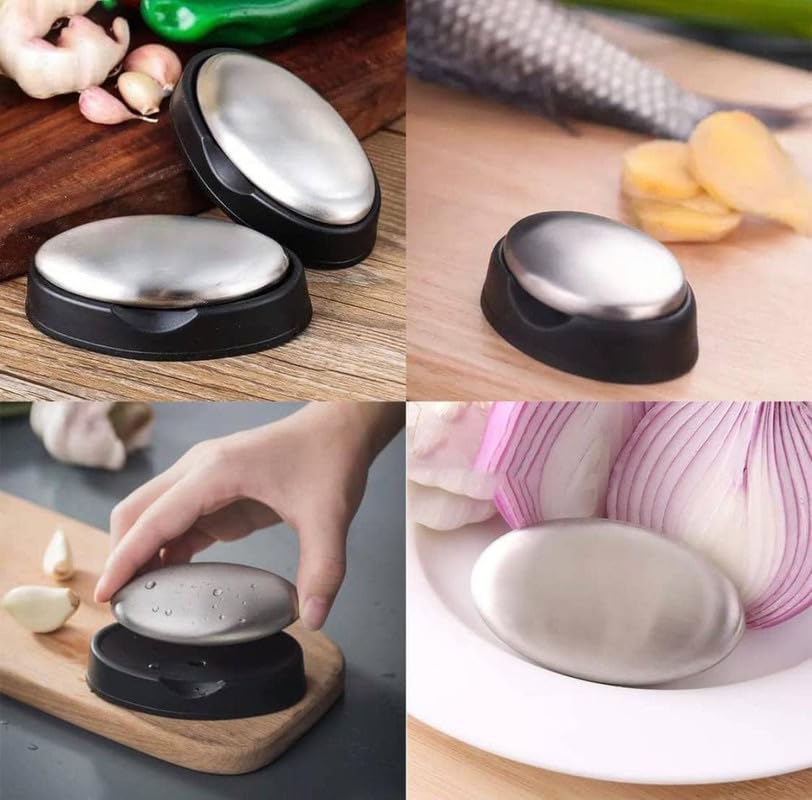 PARVY® Stainless Steel Soap - Odor Eliminator for Hands | Removes Onion, Garlic & Fish Smells | Kitchen & Cooking Essential (1 Pack)