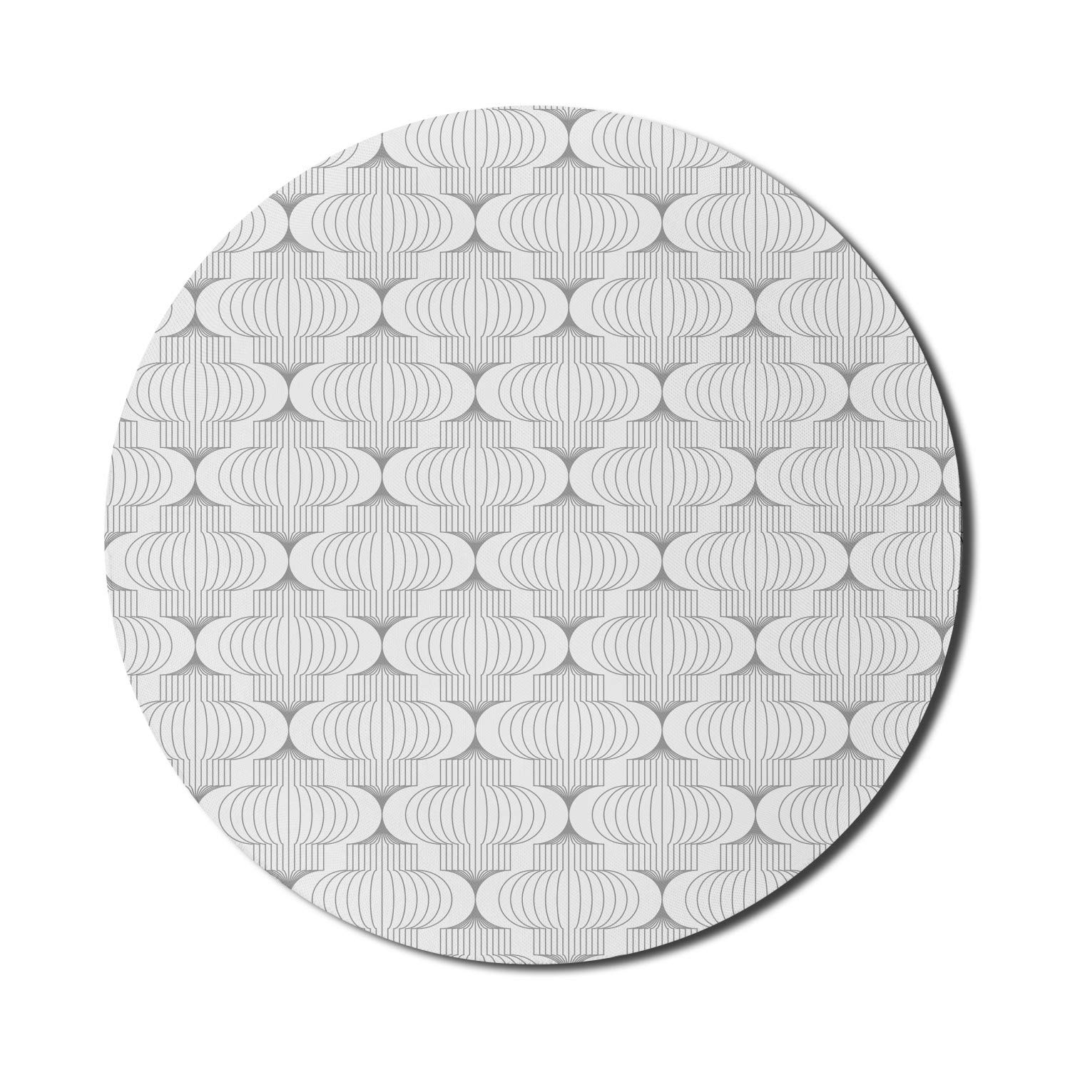 Ambesonne Geometric Mouse Pad for Computers & Gaming - Non-Slip Round Rubber Mousepad with Ethnic Inspired Vertical Line Pattern (8