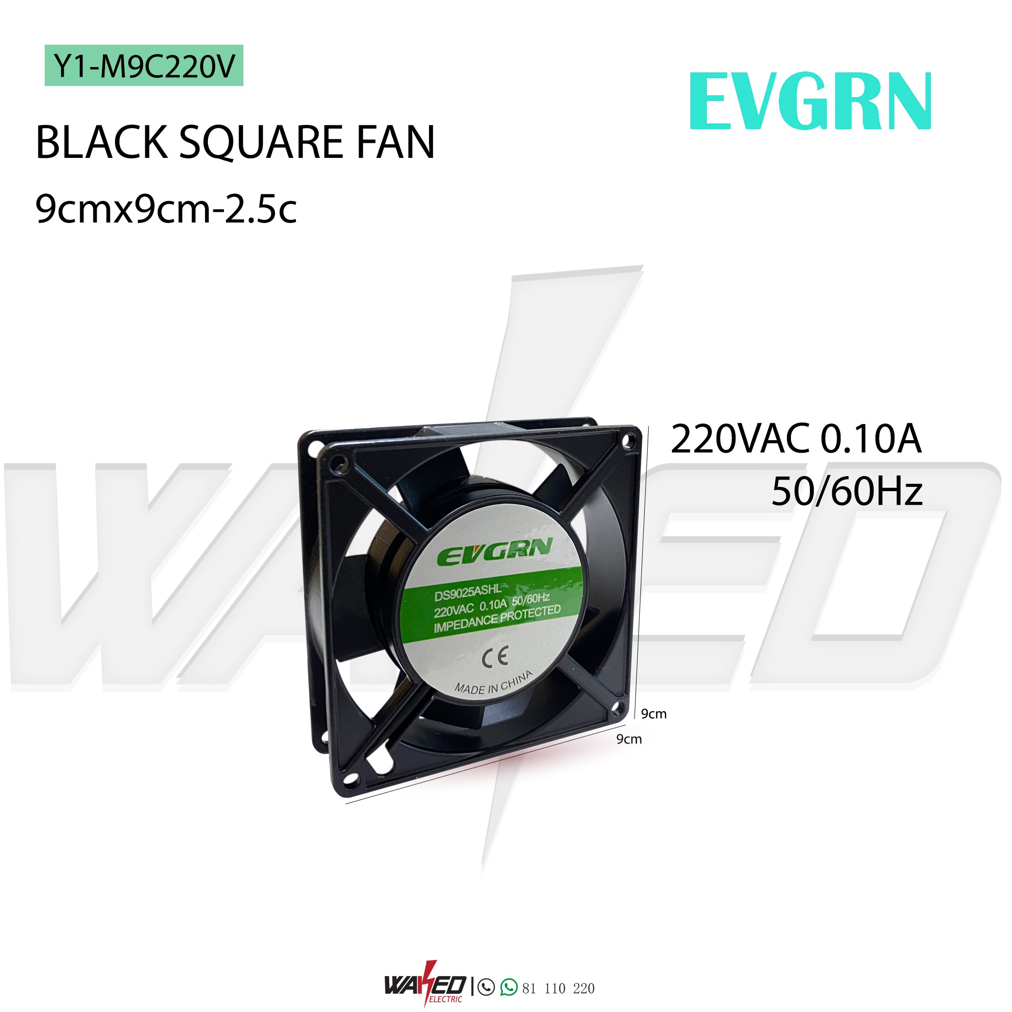 9CM Black Square Fan - Portable Mini Desk Fan for Home, Office, and Travel | Quiet Cooling Fan for Personal Use, Dorm Rooms, and Workspaces