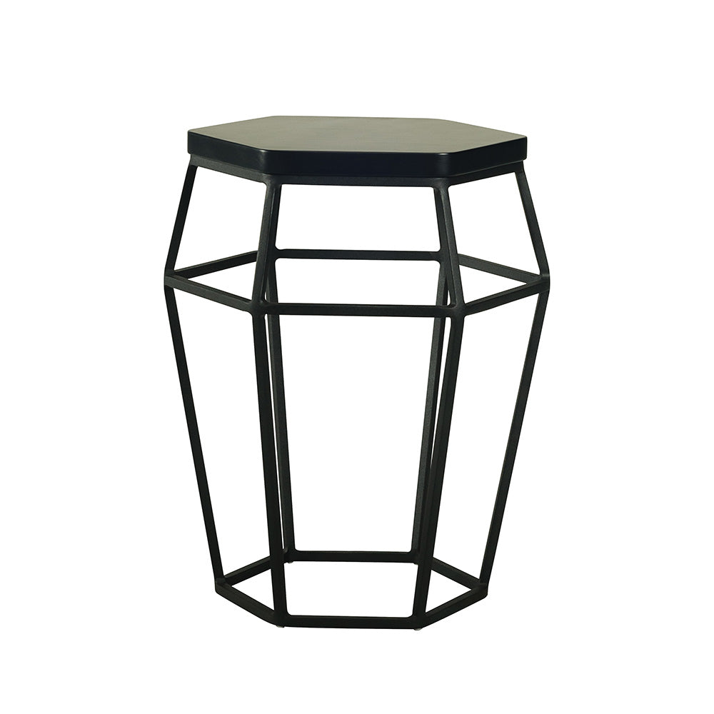 Black Ford Side Table & Stool - Multi-Functional Furniture for Living Room, Bedroom, or Outdoor Use