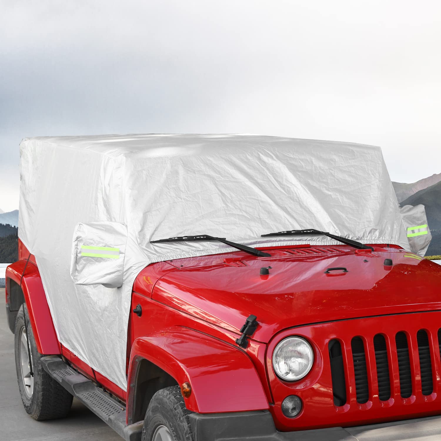 Waterproof All-Weather Jeep Wrangler JK JL Car Cover (2007-2022) - UV Protection, Snow & Rain Shield for 4-Door Models | Perfect for Outdoor Parking & Winter Storage