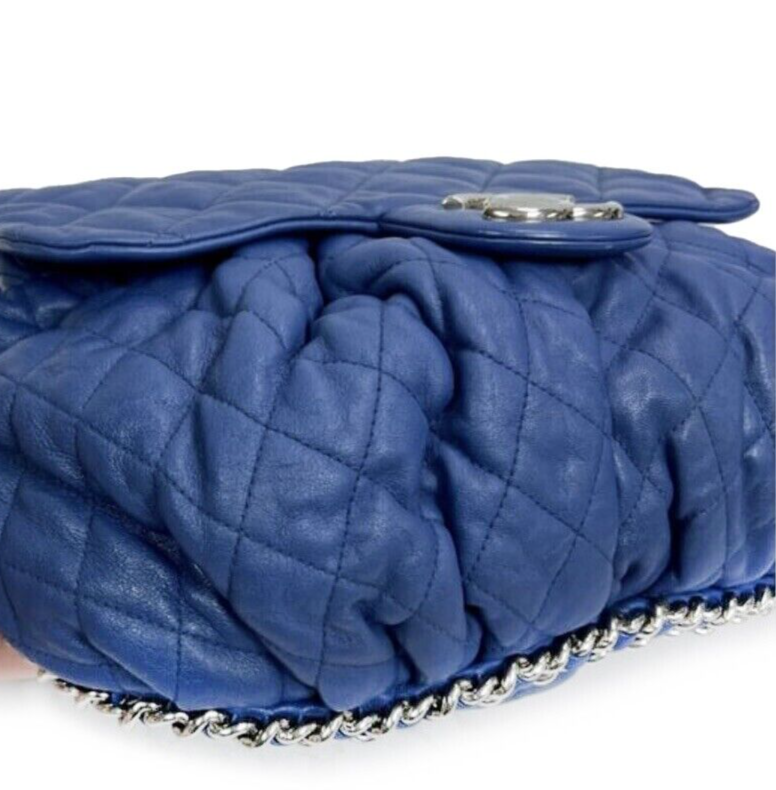 Chanel Medium Chain Around Crossbody Flap Bag in Classic Blue - Timeless Luxury Handbag for Women | Perfect for Date Nights, Office & Evening Events