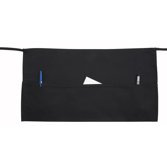Winco Black Waist Apron with 3 Pockets - Durable Work Apron for Cooking, Serving, Bartending & Cleaning - Perfect for Chefs, Waiters & Home Use