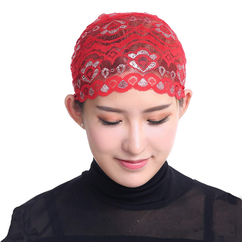 Chemo Loss Cap for Women & Men - Stretchy Lace Turban Head Wrap Scarf - Soft Baseball Hat for Muslim, Cancer Patients - Perfect for Daily Wear, Outdoor Activities & Medical Use