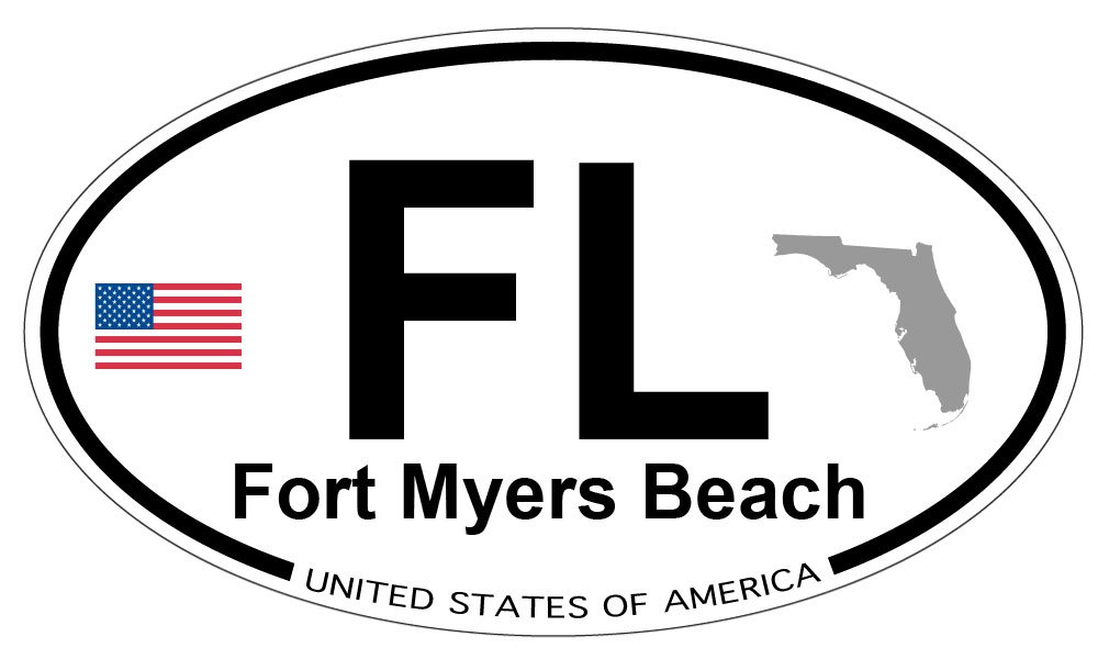 Fort Myers Beach Florida Souvenir Oval Magnet - Collectible Travel Gift for Refrigerator, Office & Home Decor