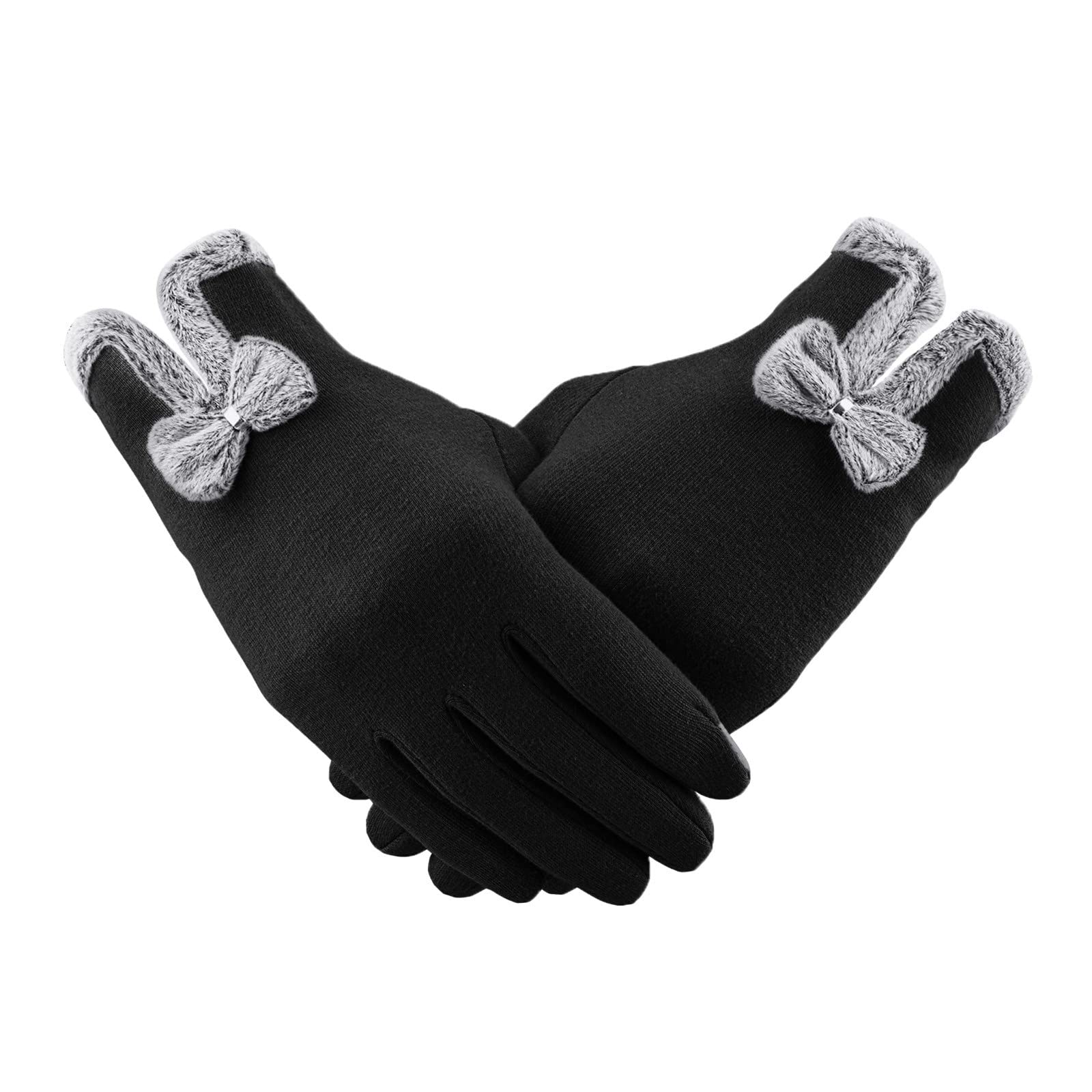 Women's Winter Touchscreen Ski Gloves - Warm Wool Gloves for Skiing, Driving & Outdoor Activities - Elegant Pure Color Design - Waterproof & Windproof Cold Weather Gloves