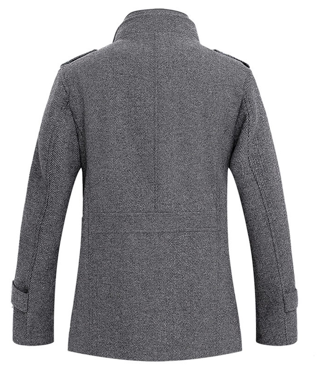 Stylish Men's Winter Wool Blend Single Breasted Military Peacoat Jacket - Warm & Fashionable Outerwear for Casual, Office & Outdoor Activities