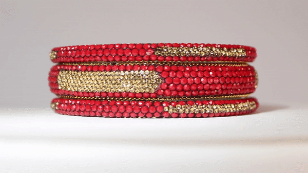 Sundar Bangles - Handcrafted Taj Red Indian Bangles for Women | Perfect for Weddings, Festivals & Boho Fashion