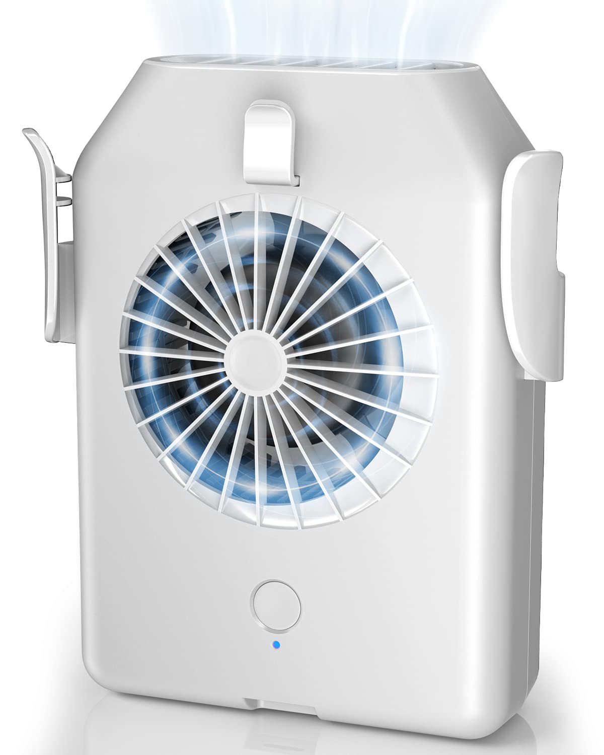 STSASE 10000mAh Rechargeable Portable Fan - 5100RPM Strong Airflow, 3 Speed Adjustable Mini Waist Fan with 24H Runtime - Wearable Clip Fan for Outdoor, Travel, Camping, Fishing, Office & Home Use (White)