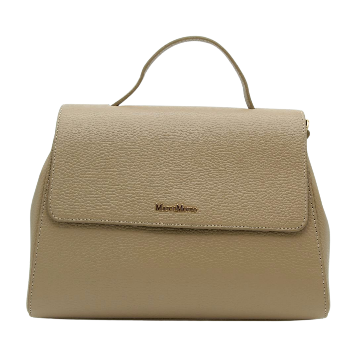 MARCO MOREO Genuine Leather Taupe Tote Handbag for Women - Stylish & Spacious D05 Bag for Work, Travel & Everyday Use
