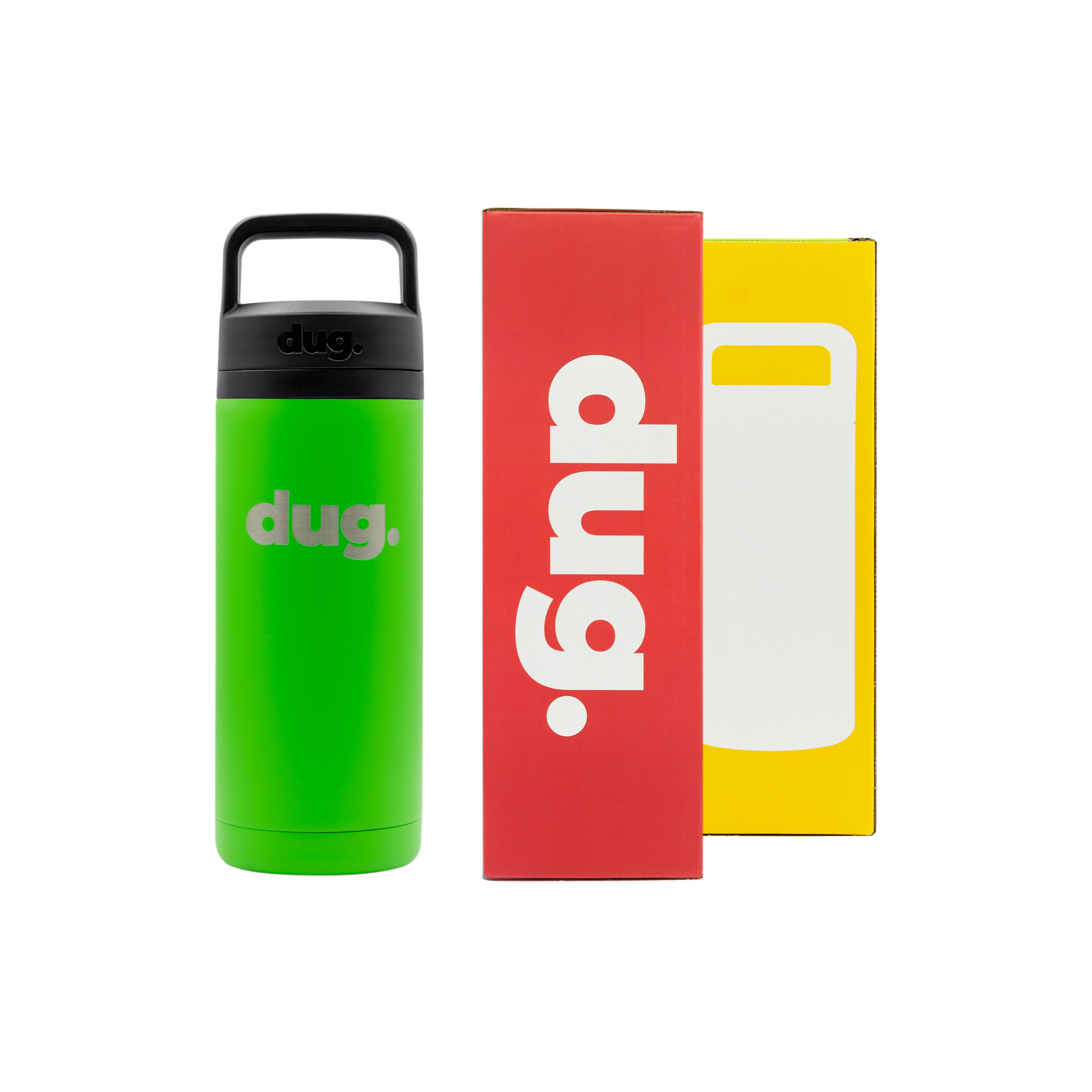 Mini DUG Lime Green Insulated Cup 500ml - Leakproof Stainless Steel Tumbler for Hot & Cold Drinks - Perfect for Travel, Office, and Outdoor Adventures