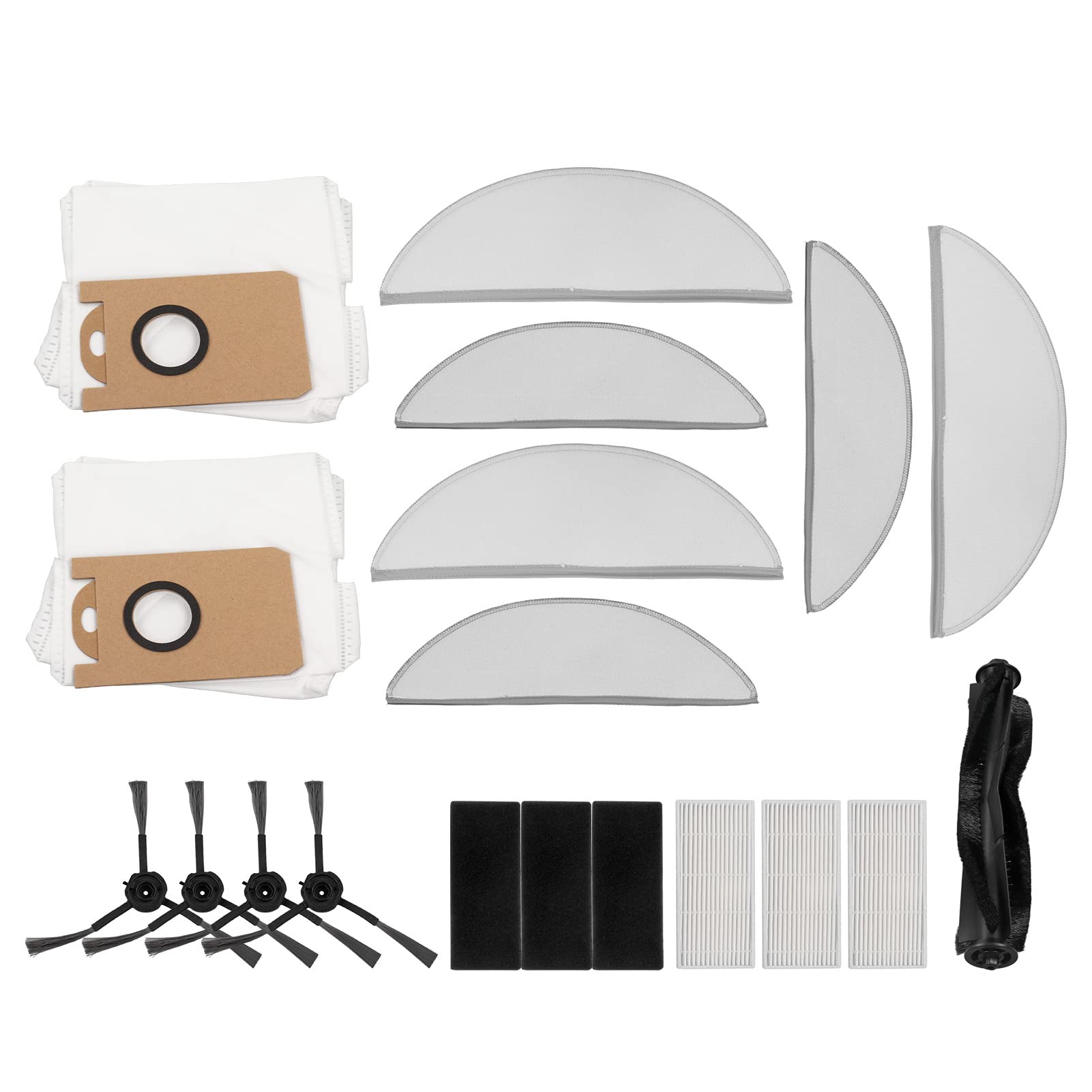 R1 Vacuum Replacement Kit - 4 Brushes, 3 Filters, 1 Roller - for Home Cleaning