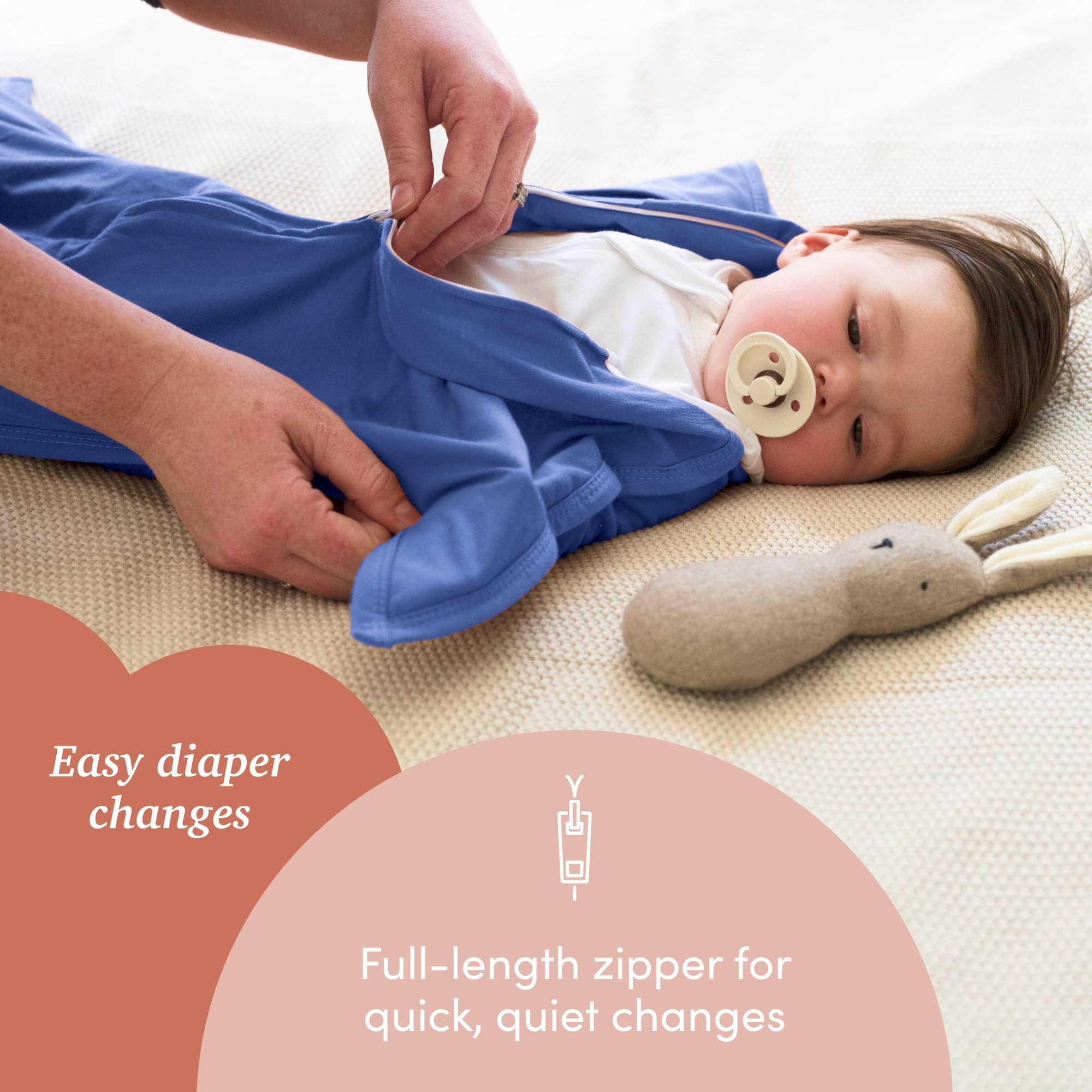 SleepingBaby Zipadee-Zip Transition Swaddle Blanket - Soft Baby Wearable Blanket with Zipper for Easy Diaper Changes - Roomy 6-12 Month Swaddle Sack (3 Pack, Classic Boy) - Perfect for Naptime & Bedtime Comfort