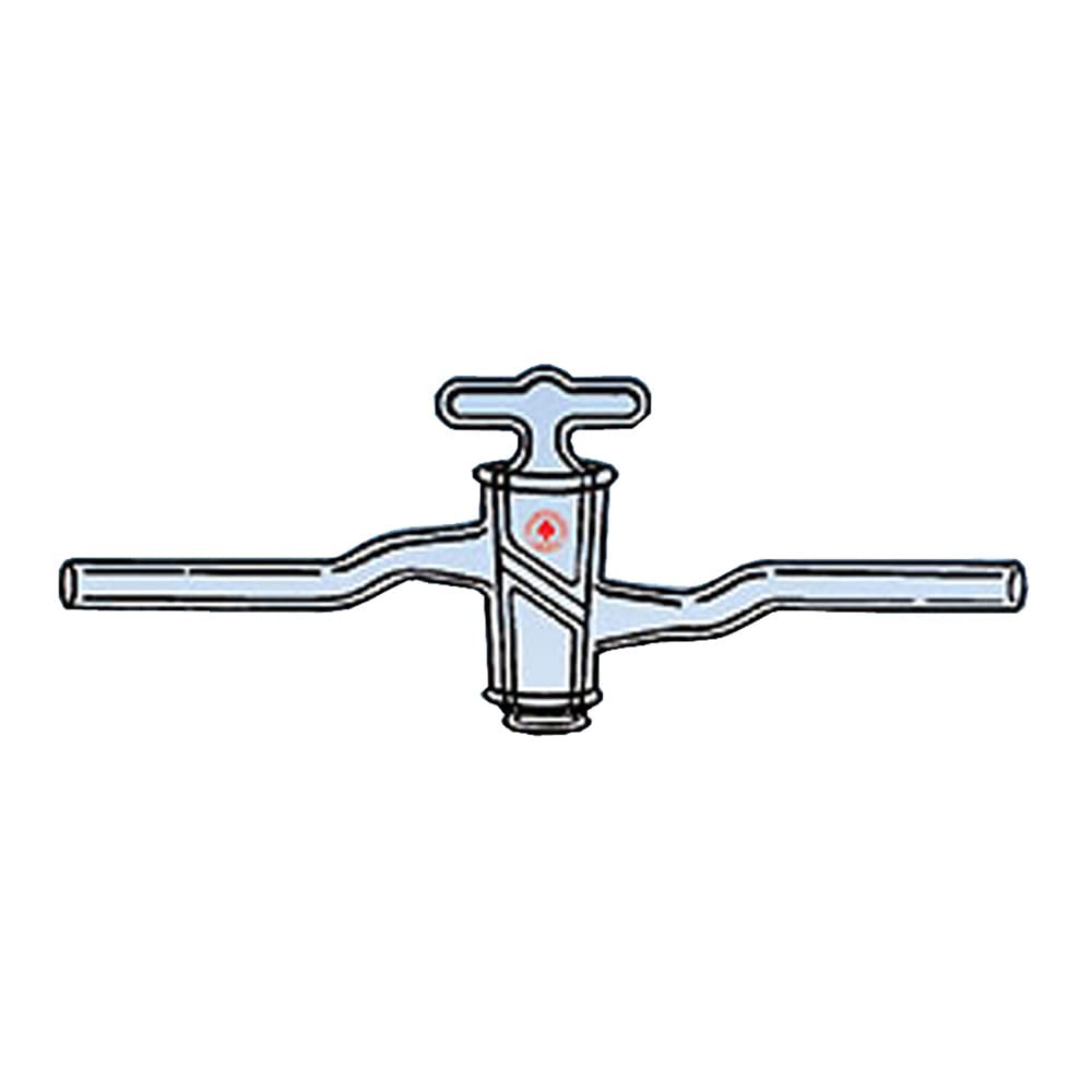 High Vacuum Stopcock with Oblique Hollow Plug, 2mm Size - Premium Lab Glassware for Chemistry Experiments & Scientific Research