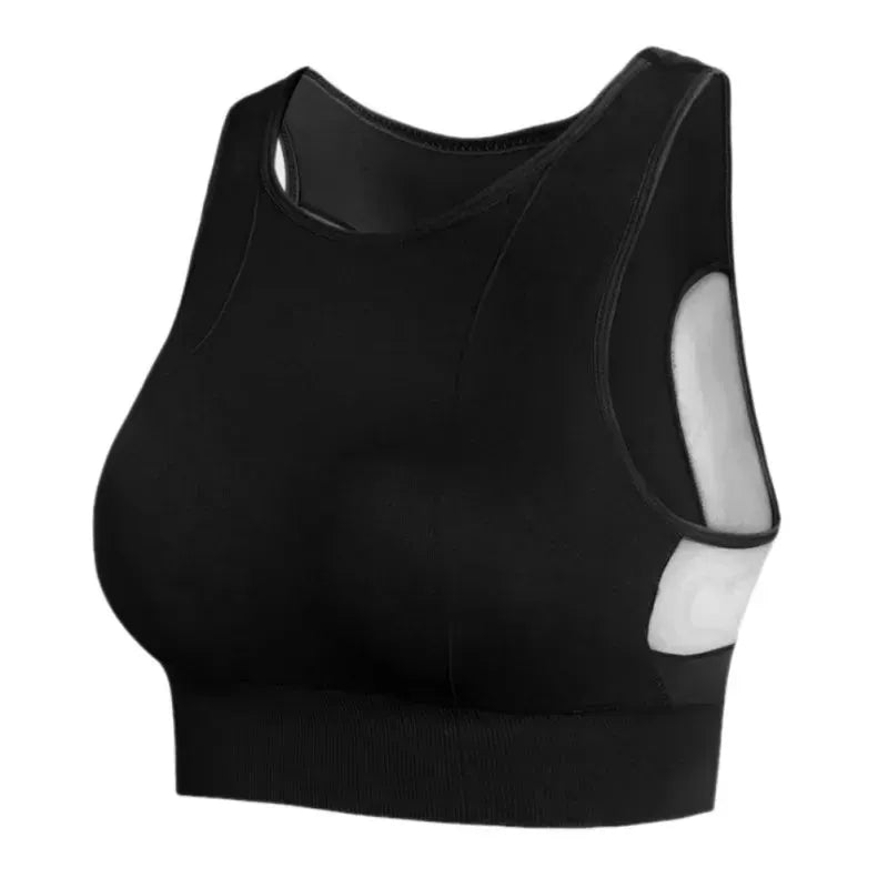 Breathable Mesh Shockproof Padded Sports Bra for Women - Seamless Yoga Running Gym Workout Top - Perfect for High-Impact Workouts, Yoga & Active Lifestyle