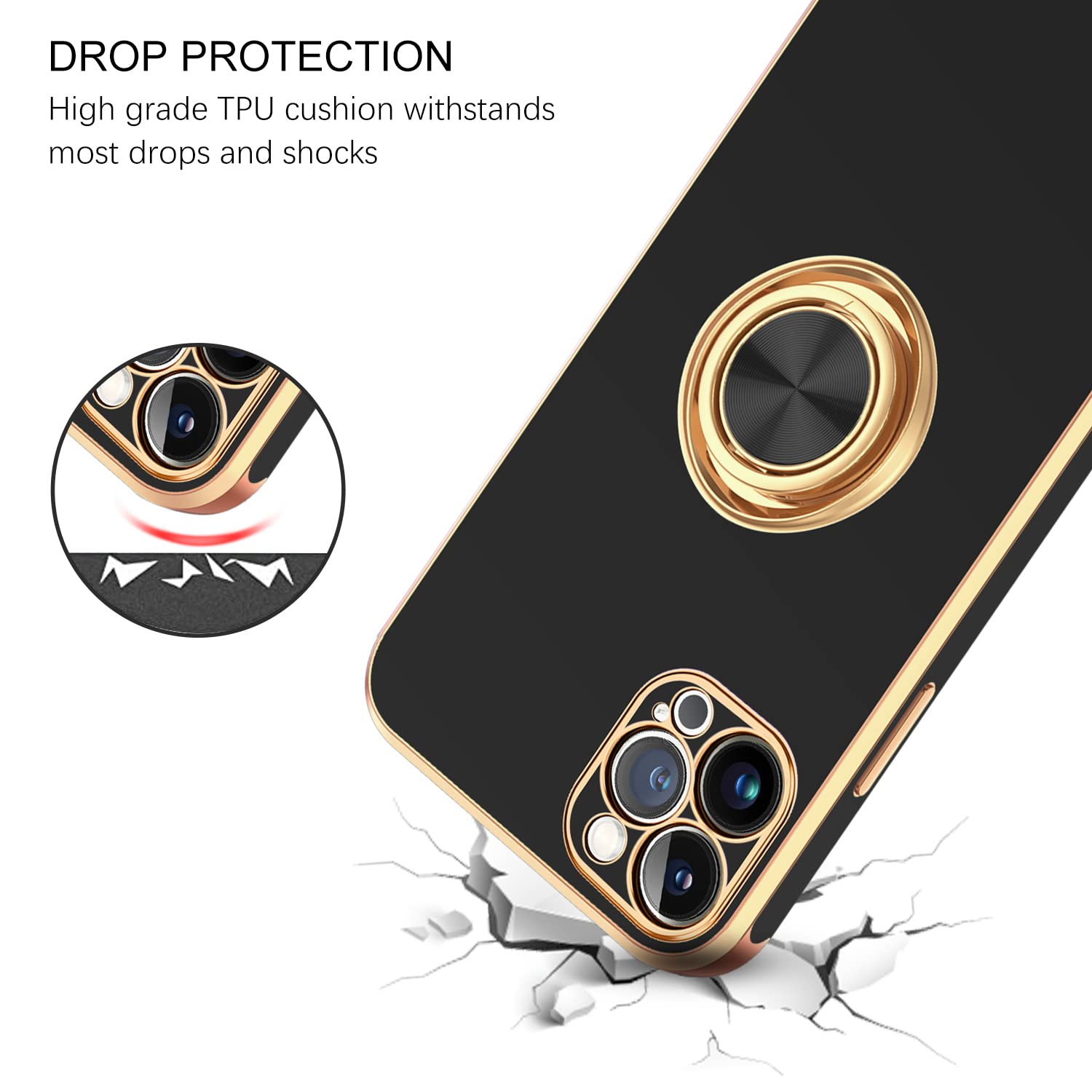 BENTOBEN iPhone 13 Pro Case with 360° Ring Holder & Magnetic Mount - Slim Fit Protective Cover for iPhone 13 Pro 6.1