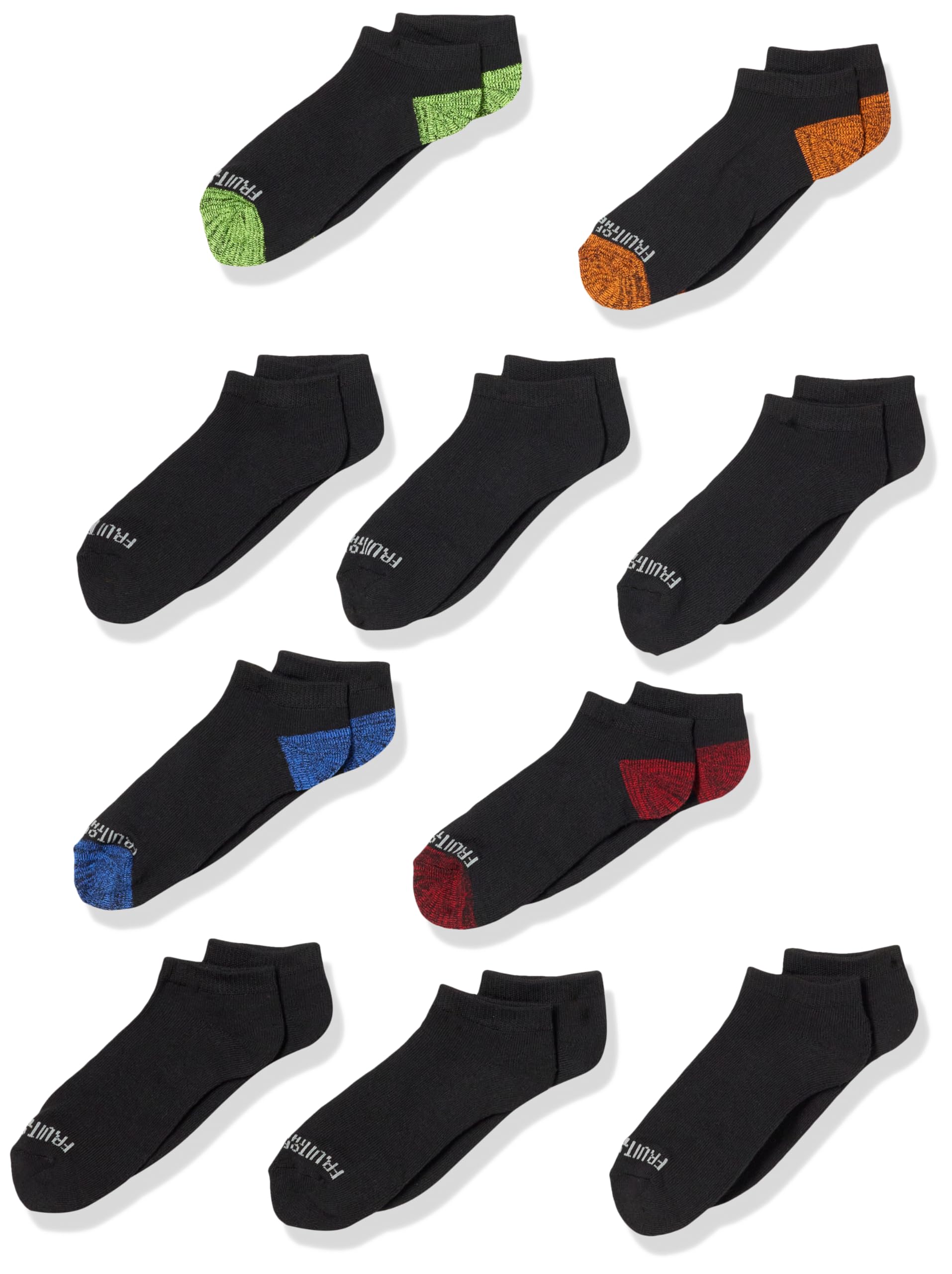Fruit of the Loom Boys' Lightweight No Show Socks 10 Pack - Breathable Comfort for School, Sports & Everyday Wear
