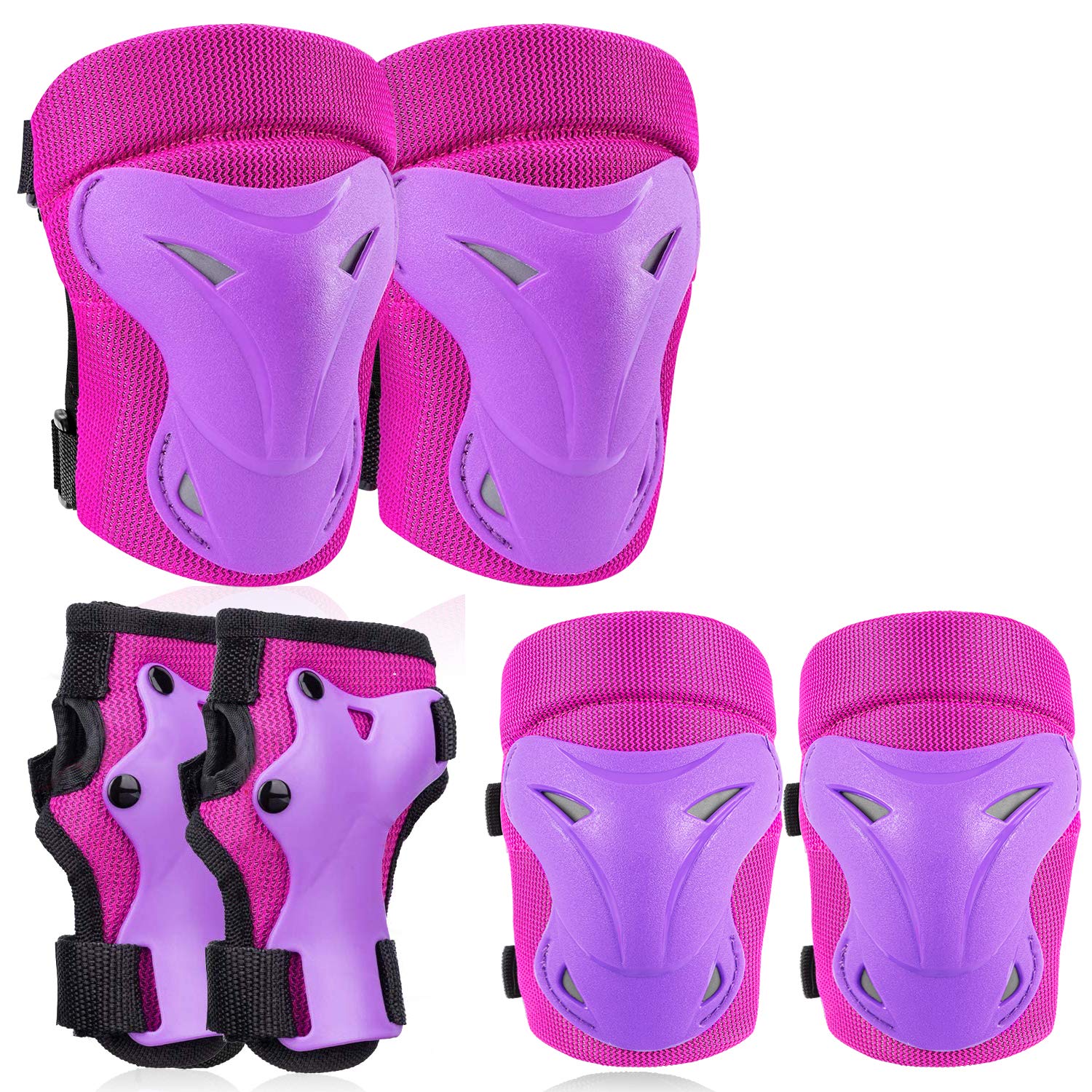 Adult/Youth/Kids Knee Pads Elbow Pads Wrist Guards Protective Gear Set - Safety Pads for Skateboarding, Cycling, Roller Skating, BMX, Scooter & Extreme Sports - Perfect for Outdoor Activities & Sports Enthusiasts