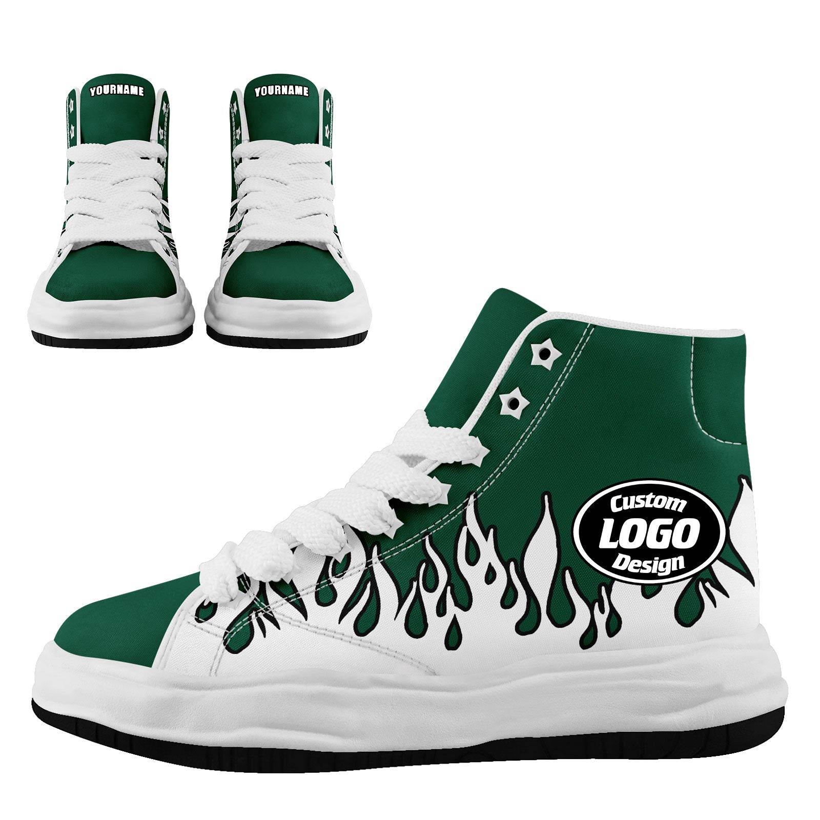Custom Green & White New York Football Jersey with Firesoul Sports Shoes - Personalized Combo Set for Fans | Game Day Outfit, Team Spirit Wear, Sports Enthusiast Gift