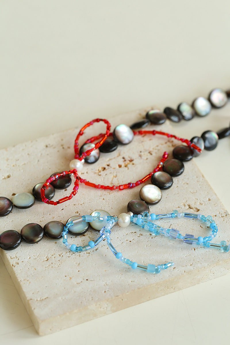 Elegant Midnight Ocean Black Mother of Pearl Necklace - Perfect for Evening Wear & Special Occasions