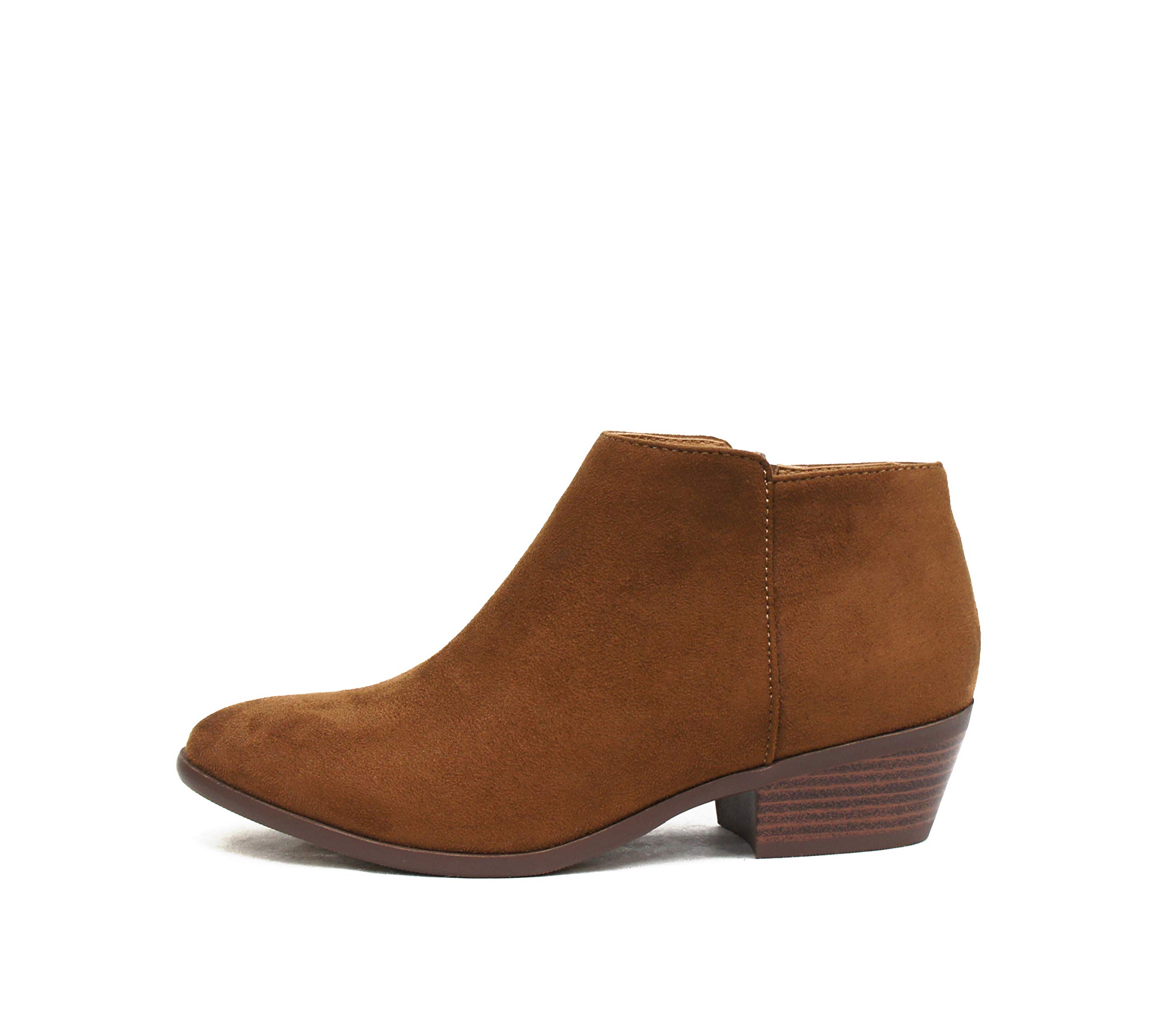 Women's Western Ankle Booties - Round Toe Faux Suede Stacked Heel Boots for Cowgirl Style | Perfect for Country Dancing, Rodeo Events & Casual Outfits