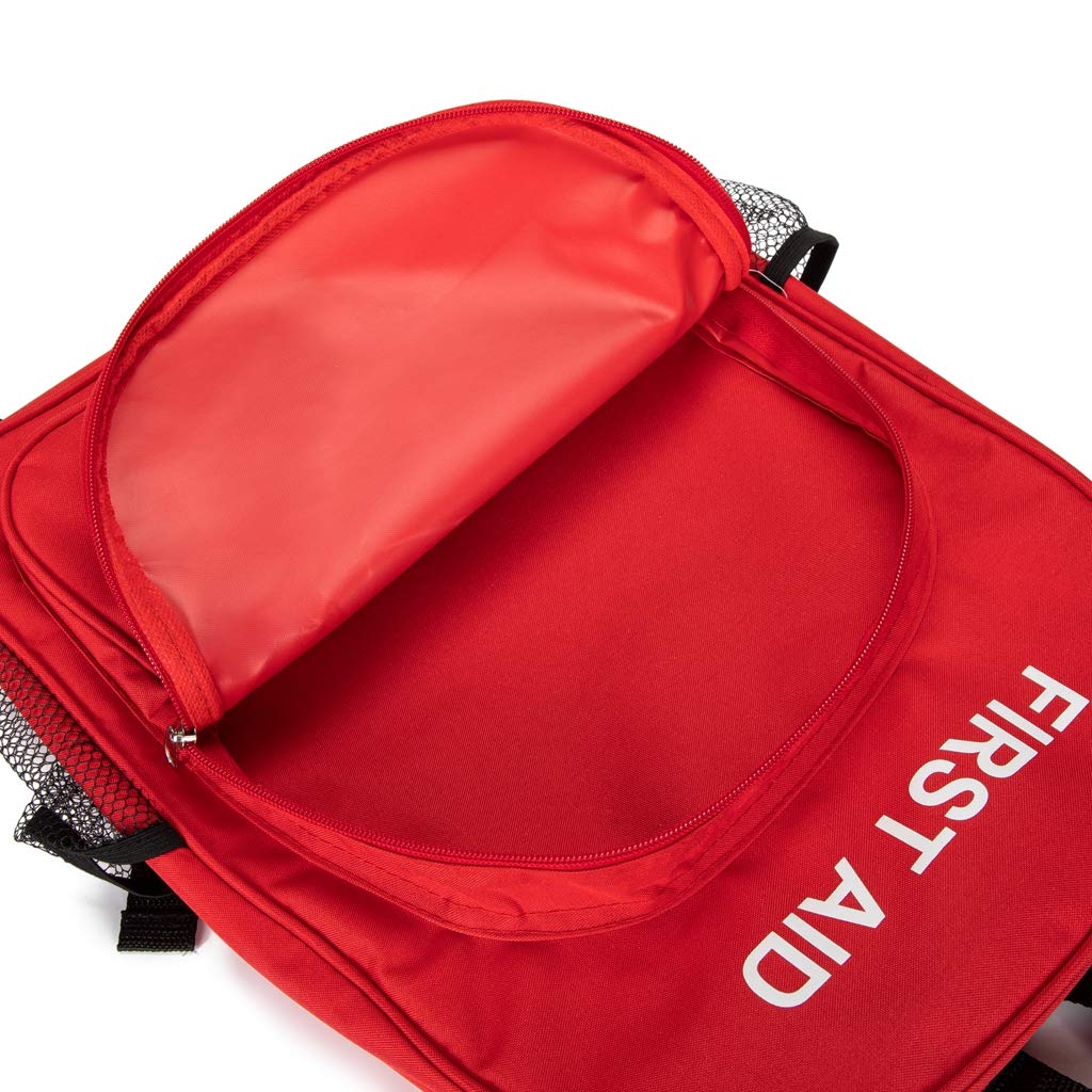 Red First Aid Kit Empty Travel Rescue Pouch - Emergency Medical Bag for First Responders, Camping, Hiking & Outdoor Adventures
