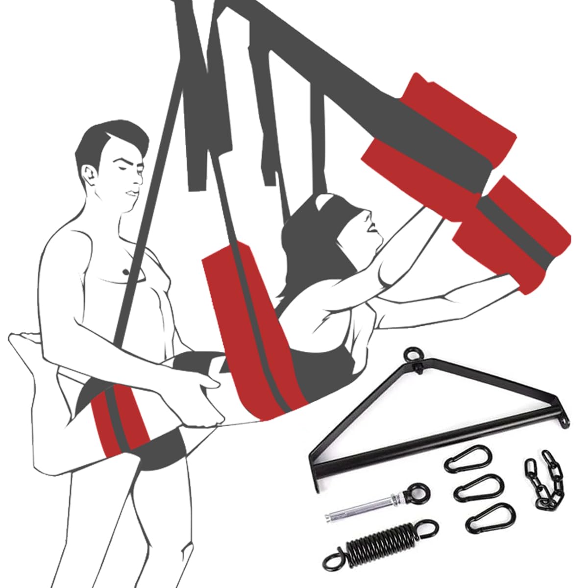 Premium Adult Sex Swing for Couples - Heavy Duty 400 lbs Capacity with Steel Triangle & Spring Support - Adjustable Bondage Restraints for Indoor Use - Perfect for Spicing Up Your Love Life & BDSM Play