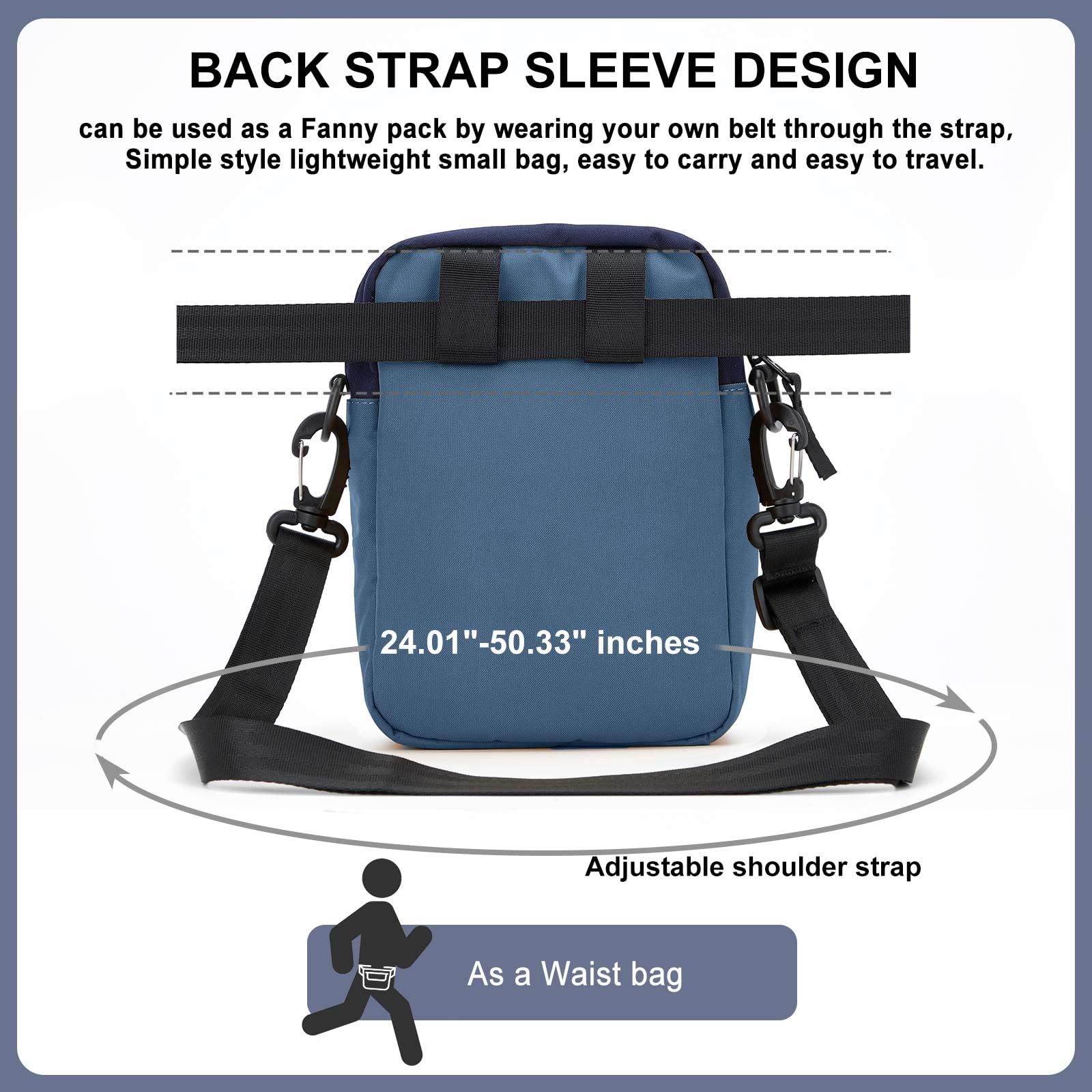 SEAFEW Mini Crossbody Bag for Men & Women - Small Messenger Shoulder Satchel Purse - Perfect for Travel, Work & Everyday Use