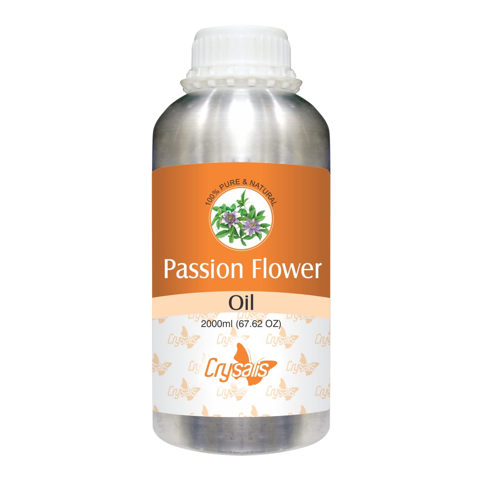 Organic Crysalis Passion Flower (Passiflora) Oil - 67.62 Fl Oz (2L) - Pure Cold Pressed for Aromatherapy, Massage & Skin Care