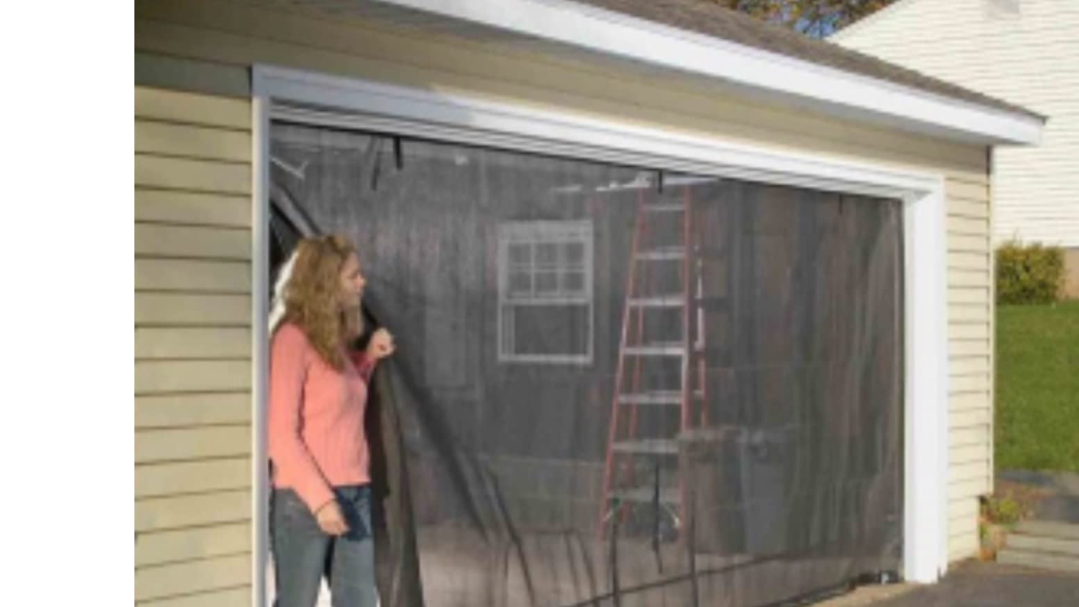8' x 7' Garage Screen with Zipper & Storage Kit - Easy Assembly & Pass Through - Perfect for Outdoor Parties, Patio Protection & Bug-Free Garage Storage