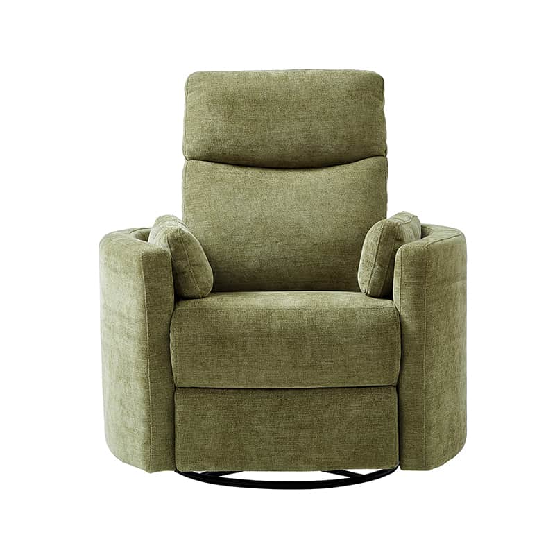 Monica Swivel Rocker Power Recliner Chair with Adjustable Headrest & Lumbar Support - Optional Removable Pillows - Perfect for Living Room, Home Theater & Relaxation