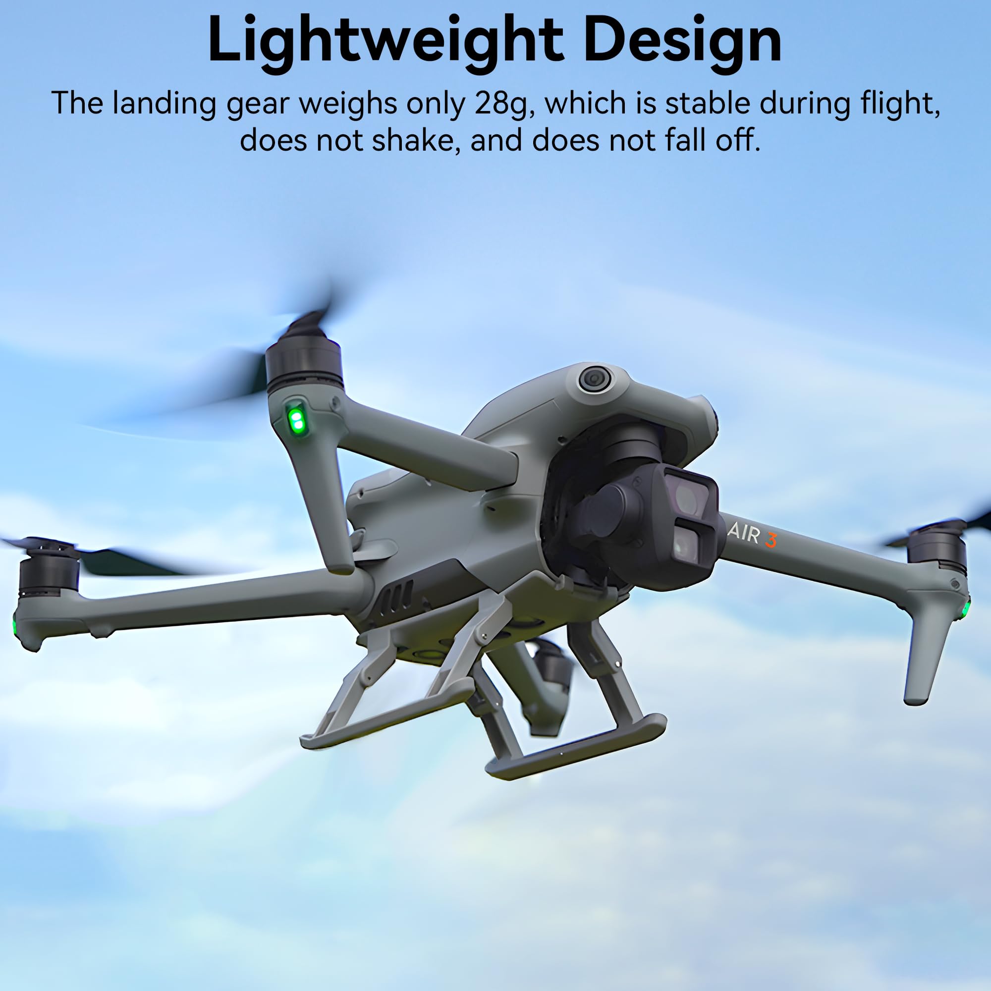 DJI Air 3S/Air 3 Drone Foldable Landing Gear - Quick Release Extension Legs Kit | Durable Accessories for Stable Takeoff & Landing | Perfect for Outdoor Aerial Photography & Travel